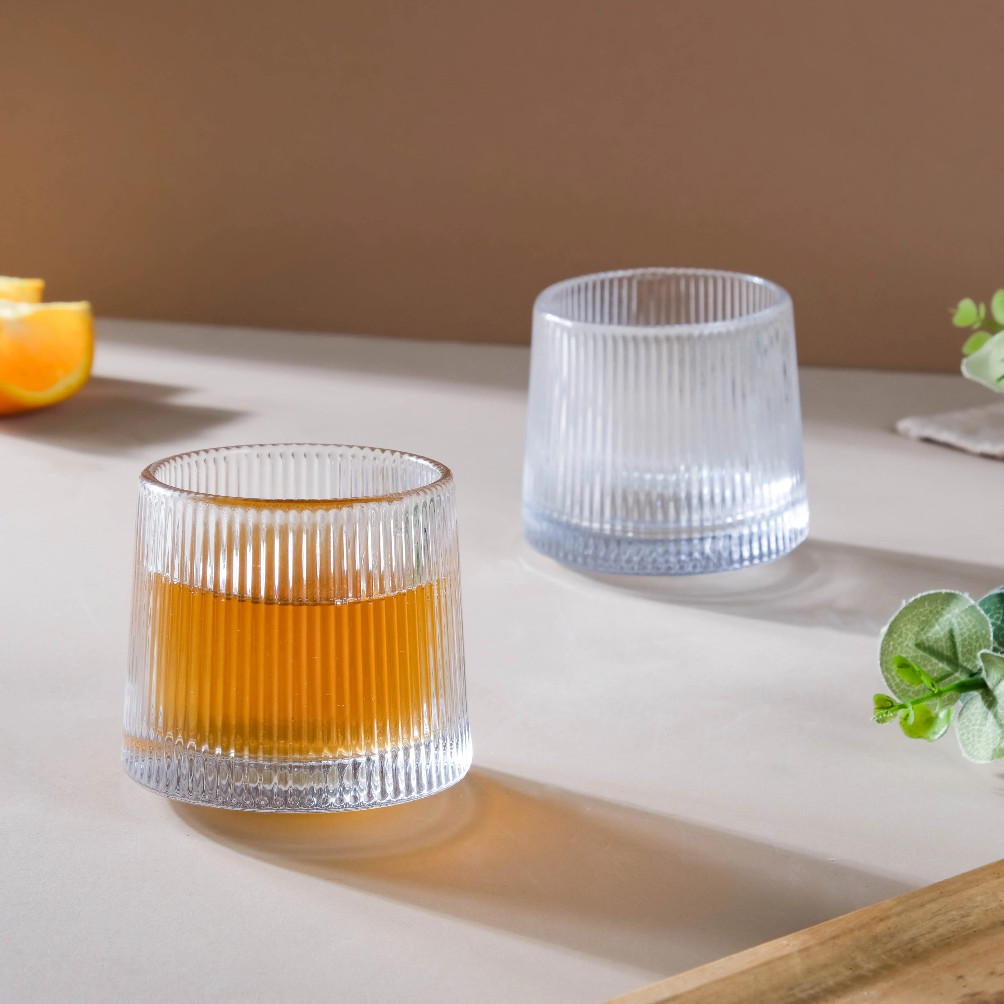 Rotating Ribbed Glass Set of 2 - Image 8