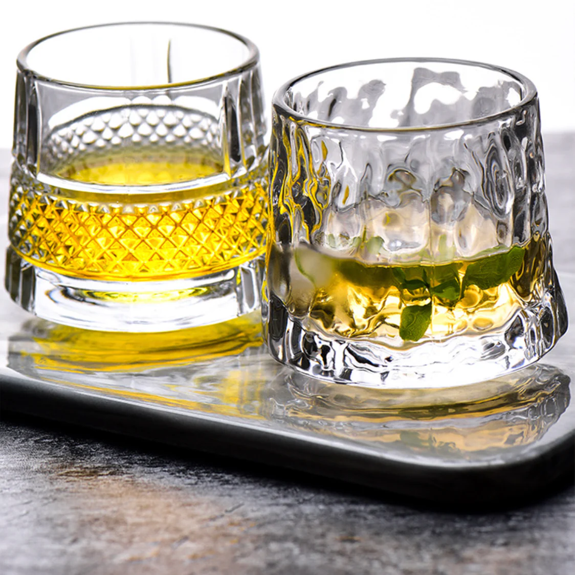 Rotating Rocks Glass for Drinks Set of 2 - Image 6