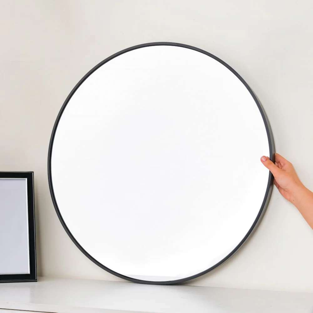 Round Wall Mirror Black 23 Inch - Image 2