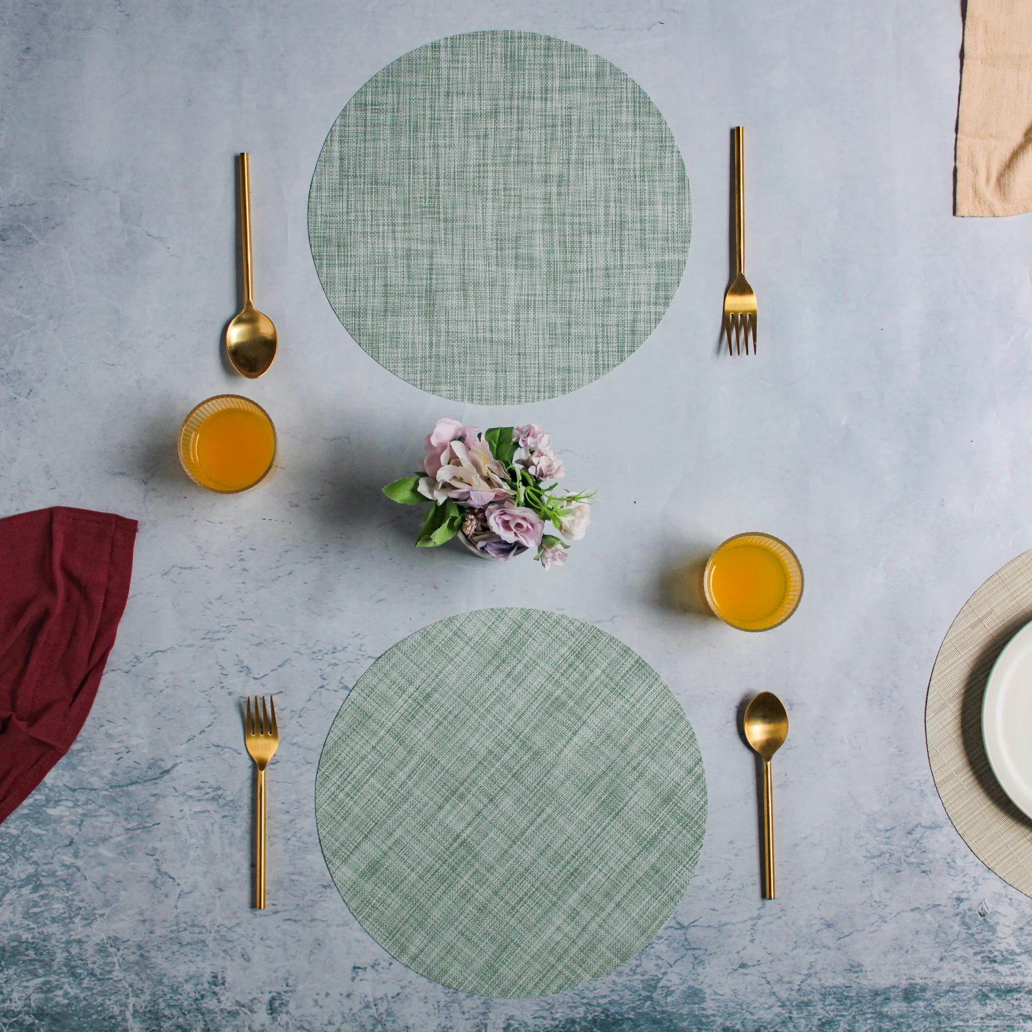 Round Placemat Mint Set of 4 - Image 2