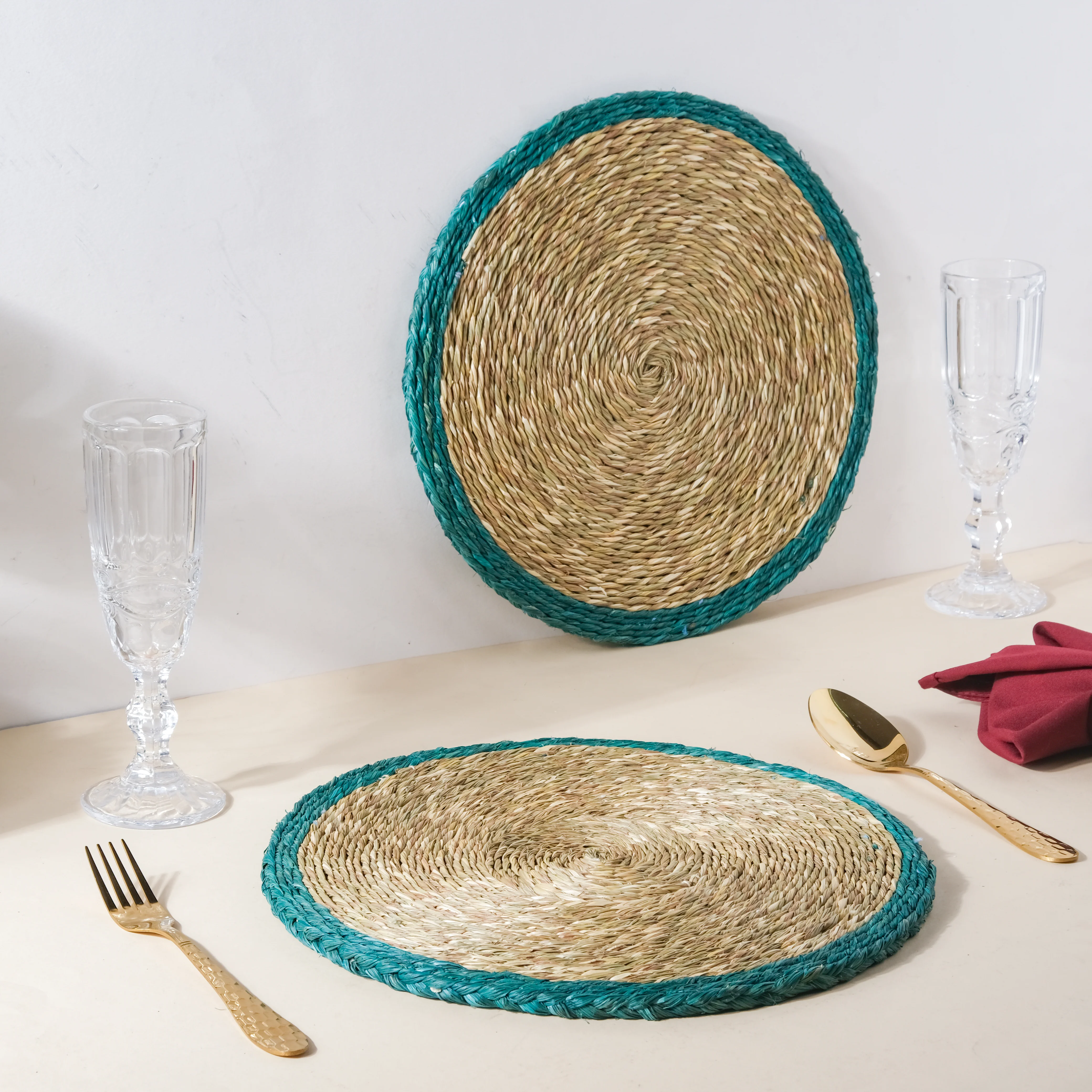 Round Sabai Trivet Turquoise - Image 7