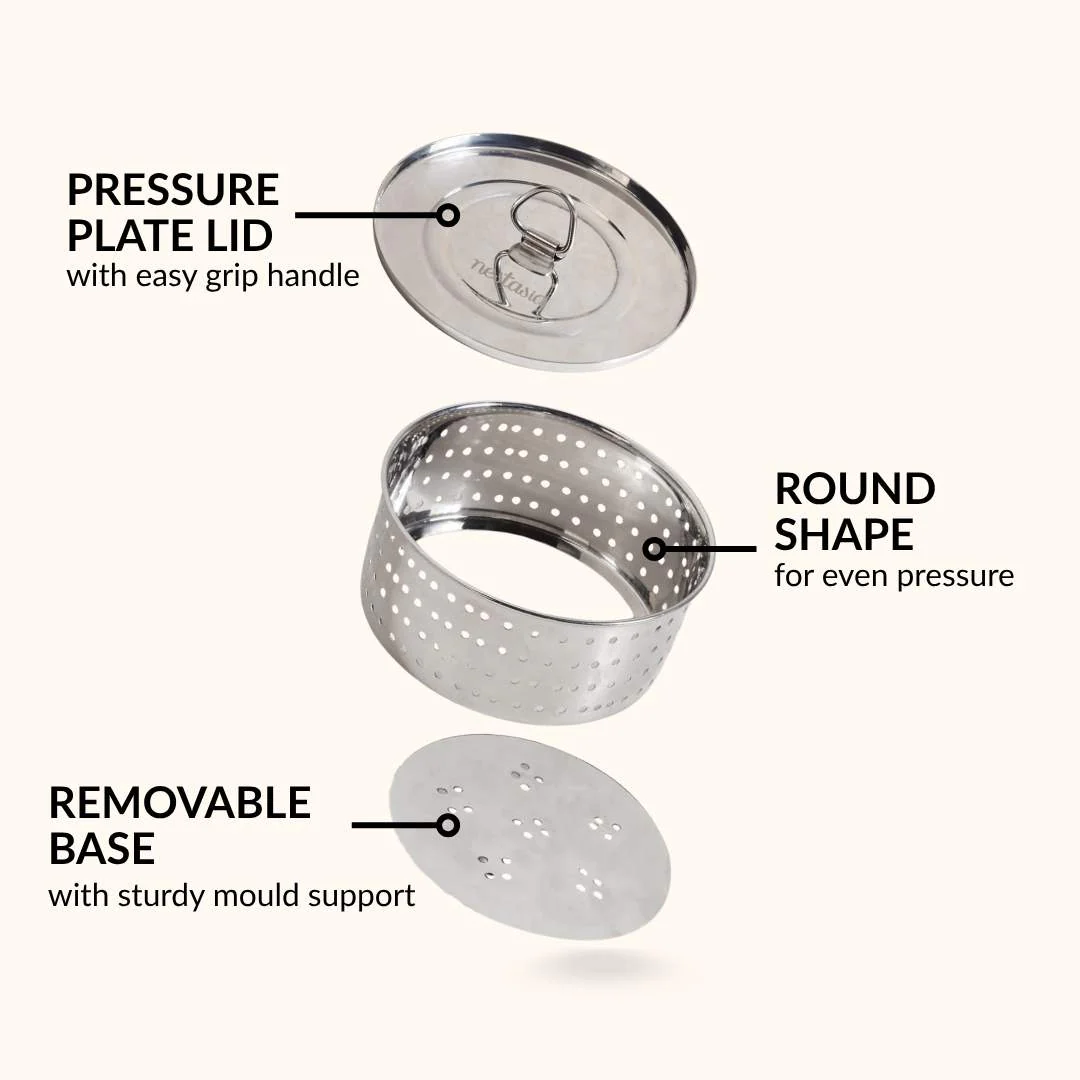 Round Stainless Steel Paneer Maker Mould Press 550ml - Image 3