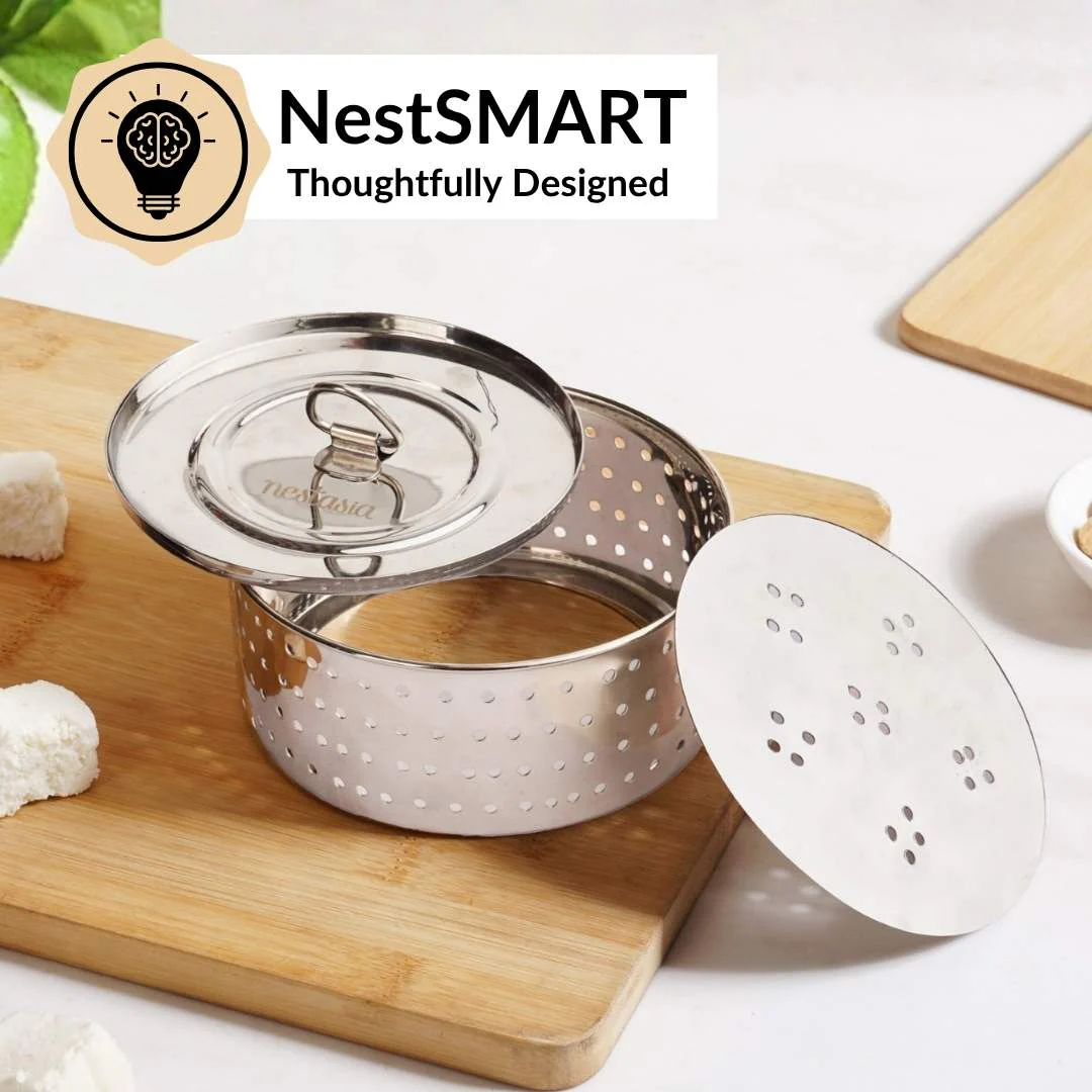 Round Stainless Steel Paneer Maker Mould Press 550ml - Image 5