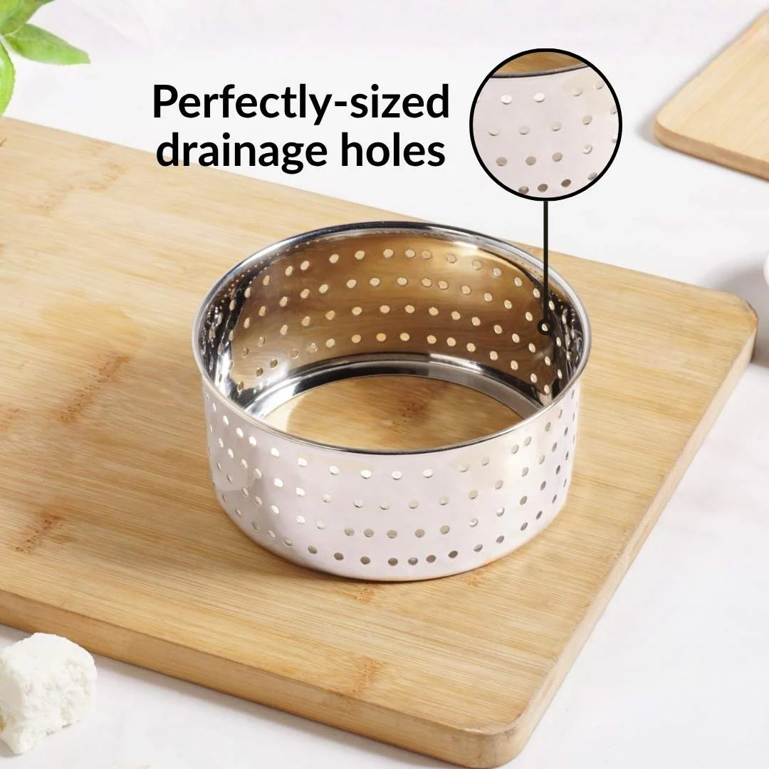 Round Stainless Steel Paneer Maker Mould Press 550ml - Image 6