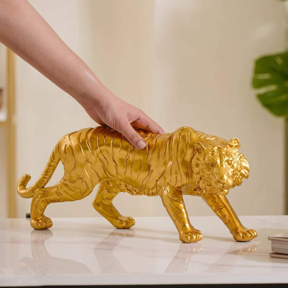 Royal Tiger Figurine Gold - Image 2
