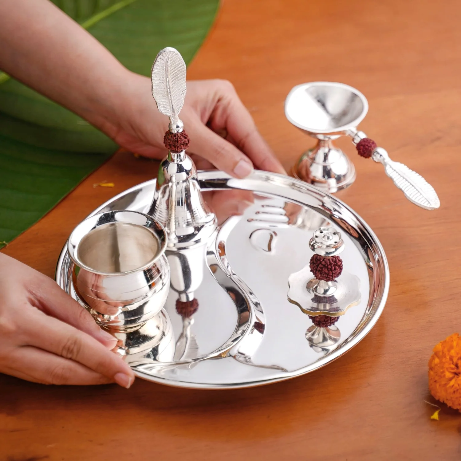 Rudraksh Shri Ganesh Daily Pooja Thali Set Of 5 - Image 2