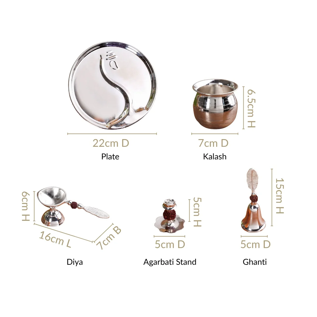 Rudraksh Shri Ganesh Daily Pooja Thali Set Of 5 - Image 4