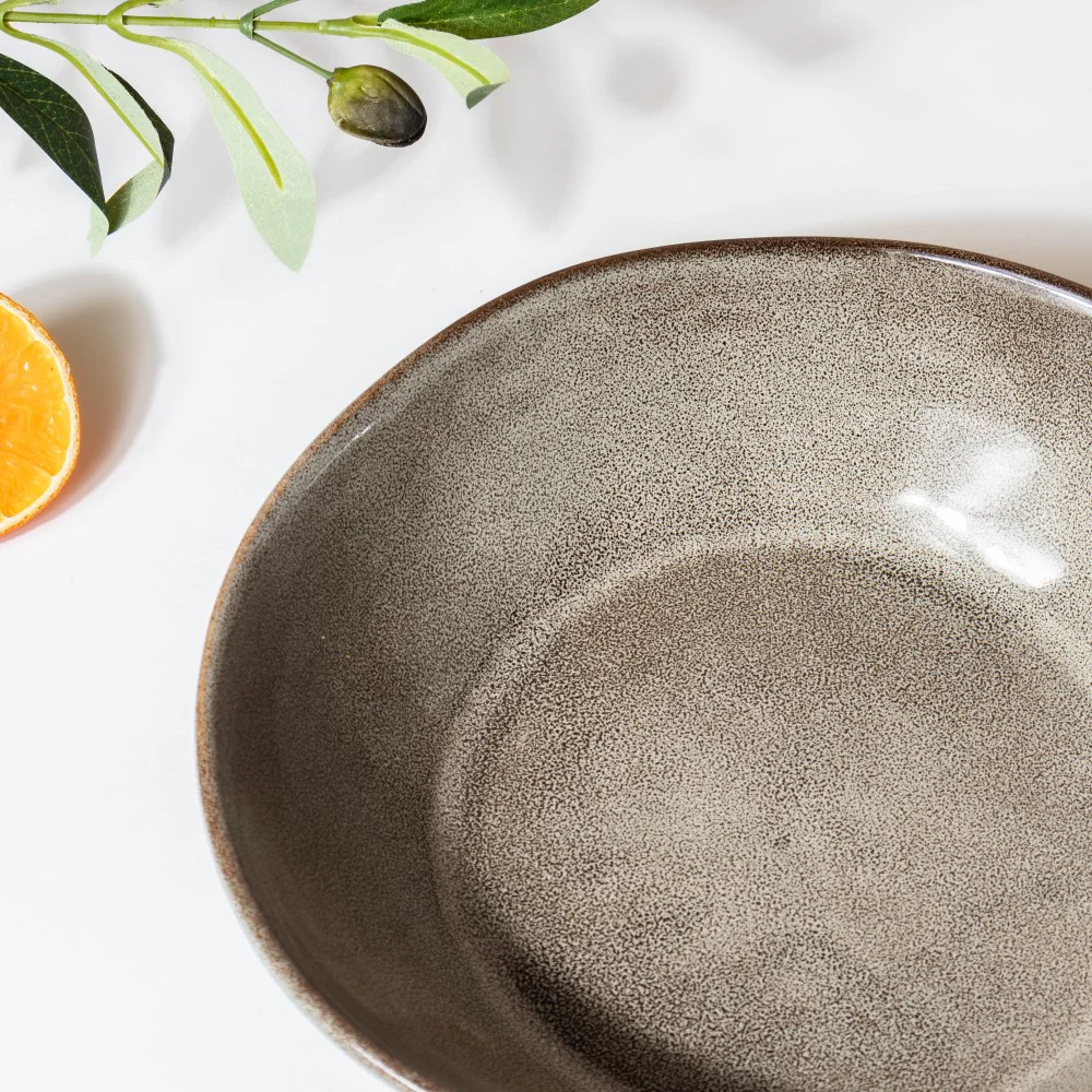 Rustic Handmade Large Serving Bowl Grey 800 ml - Image 7