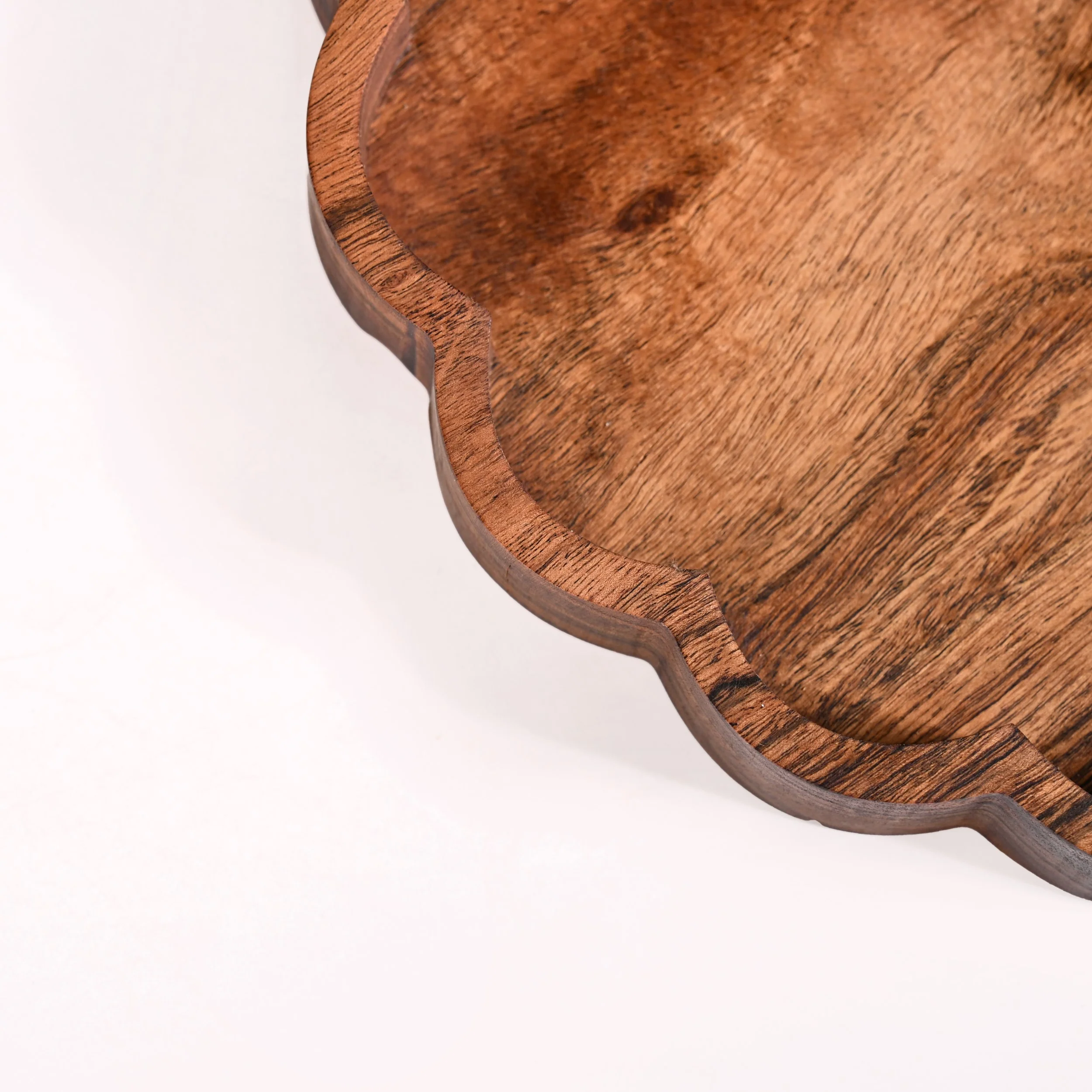 Rustic Scalloped Acacia Serving Platter 30cm - Image 6
