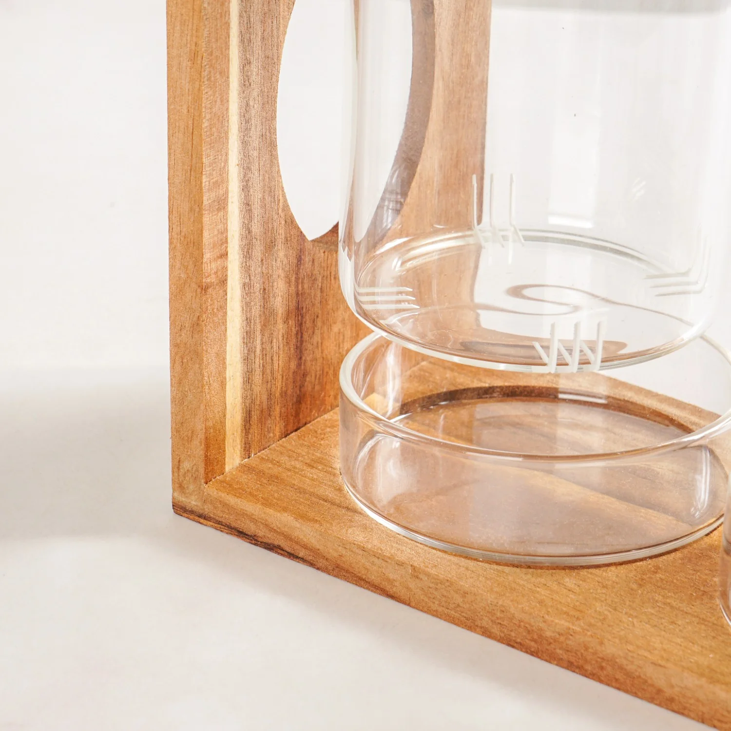 Rustic Wooden Cutlery Stand With Glass Holders - Image 8