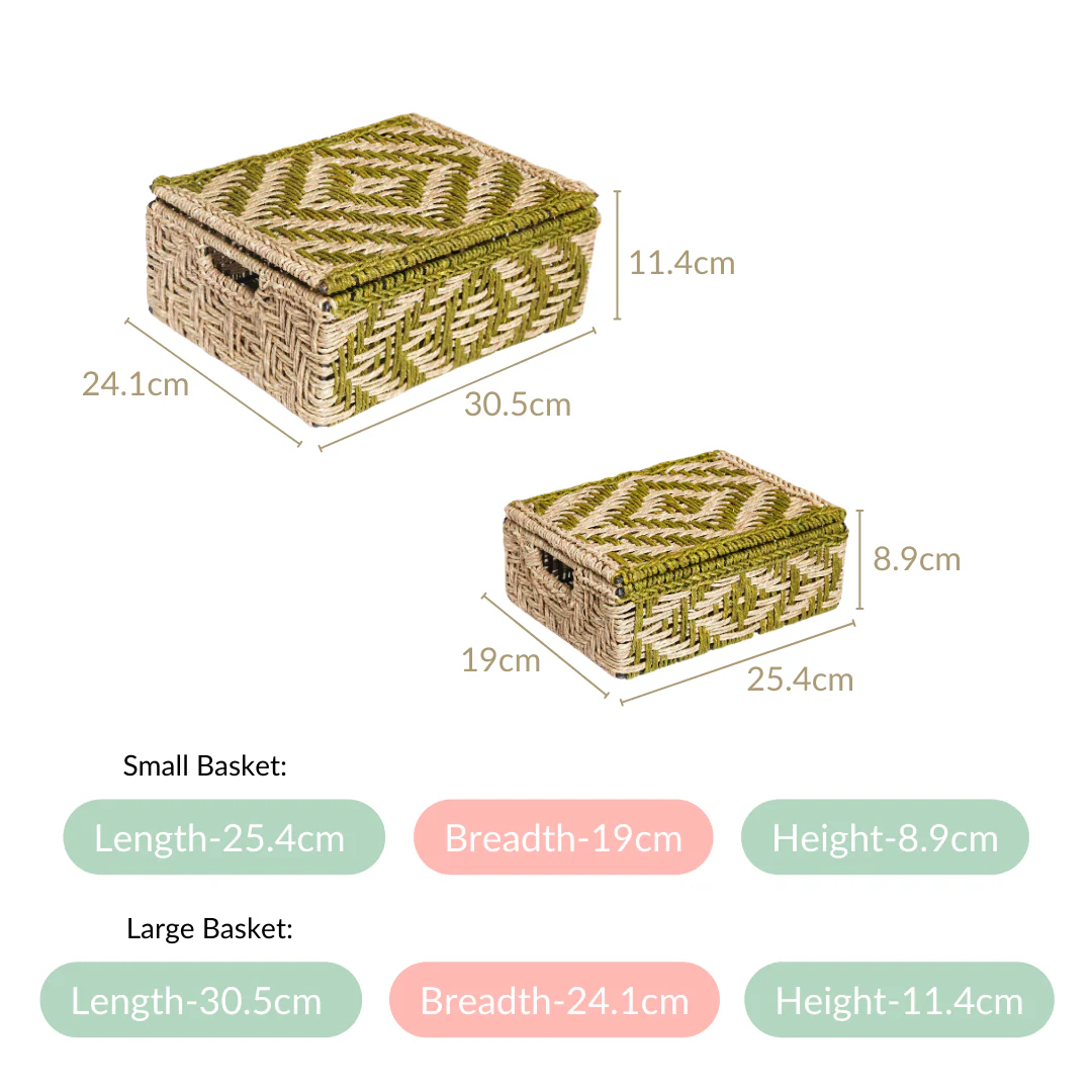 Sabai Storage Organiser With Top Cover Set Of 2 Green - Image 4
