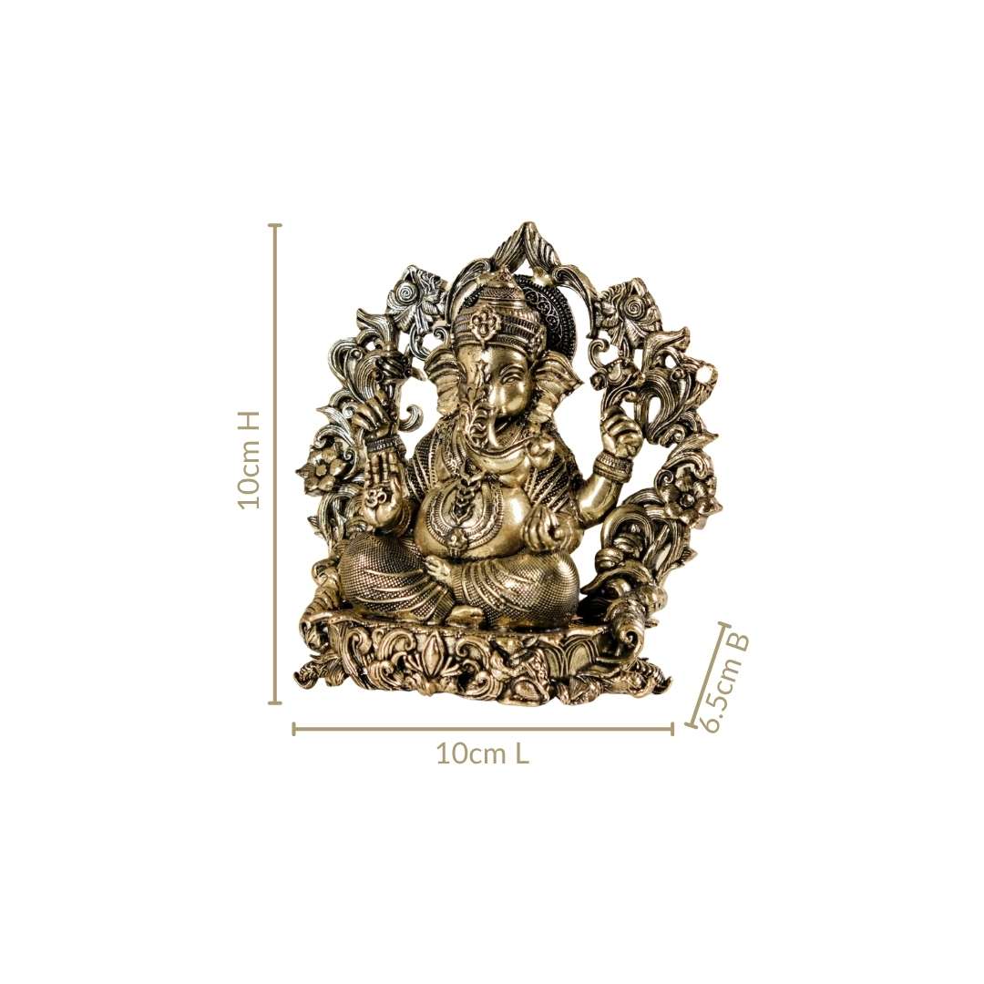Sacred Chaturbhuj Ganesha Pure Brass Idol With Gift Box 10cm - Image 4