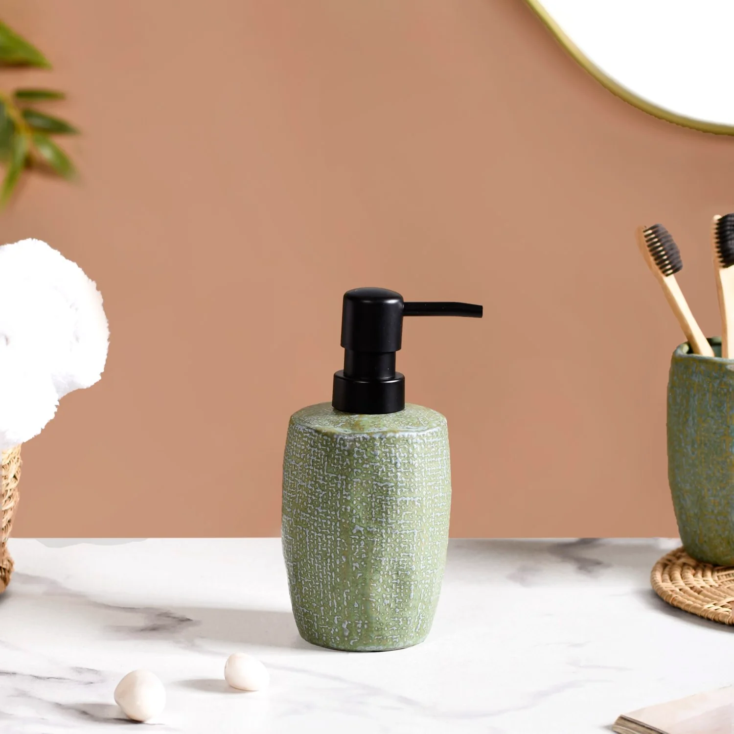 Sage Green Bathroom Set Of 2 With Organic Texture - Image 7