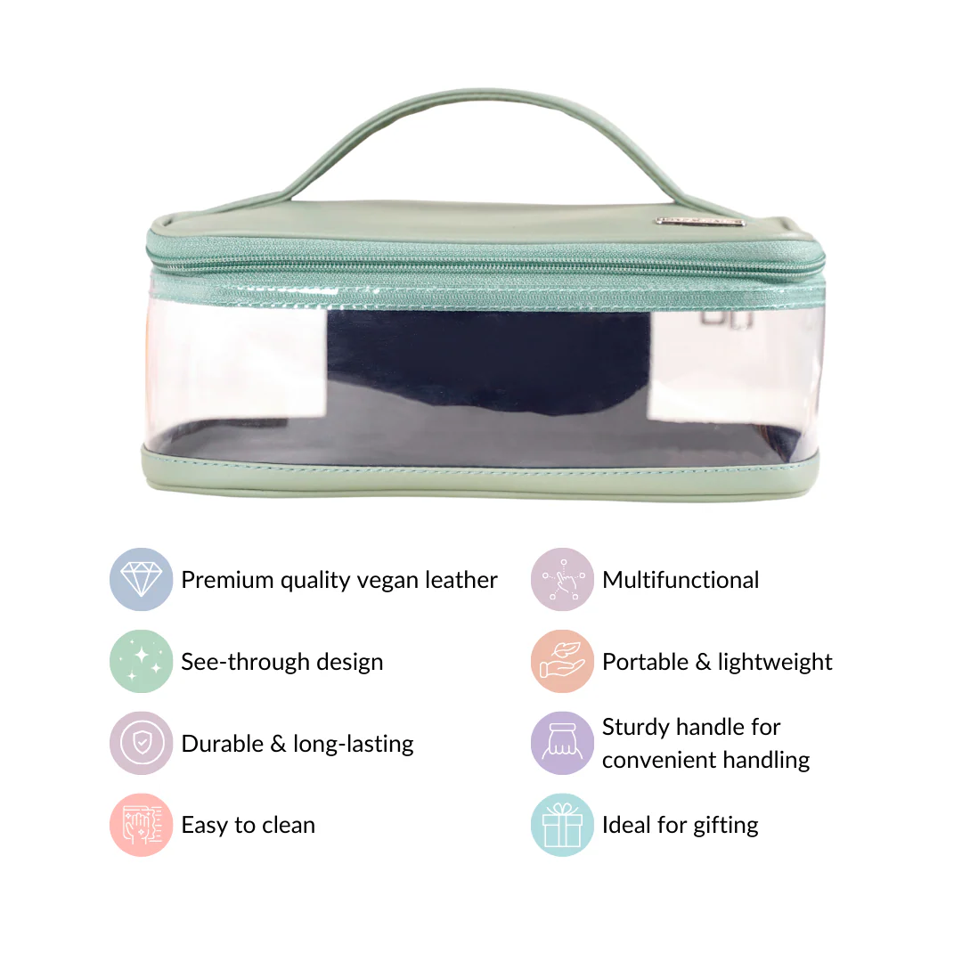 Sage Green Trendy Makeup Bag For Women - Image 4