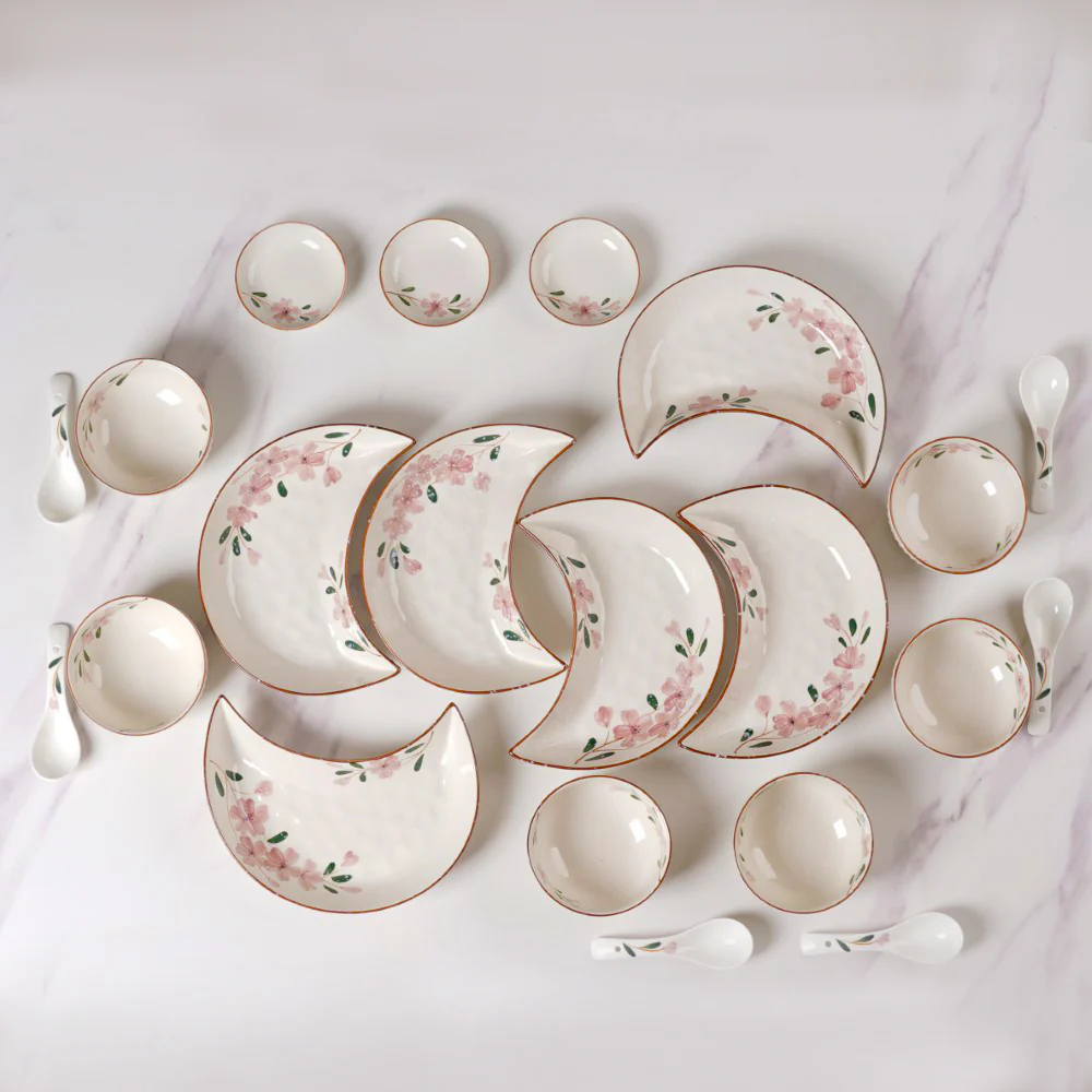 Sakura 21 Piece Snack Set For 6