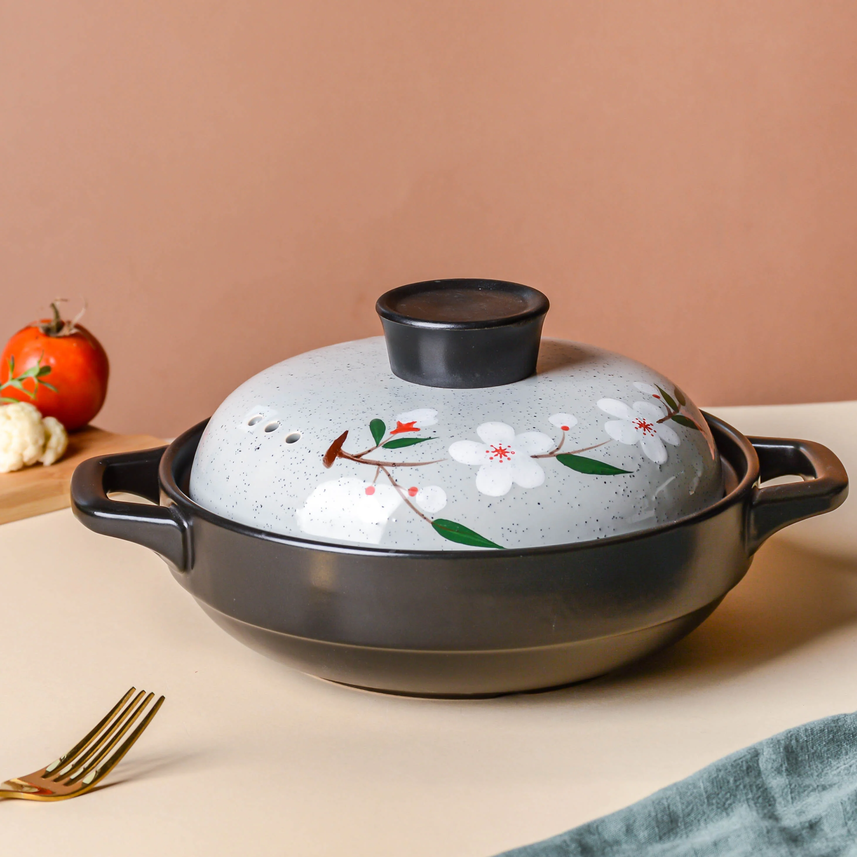 Sakura Shallow Cooking Pot Grey - Image 6