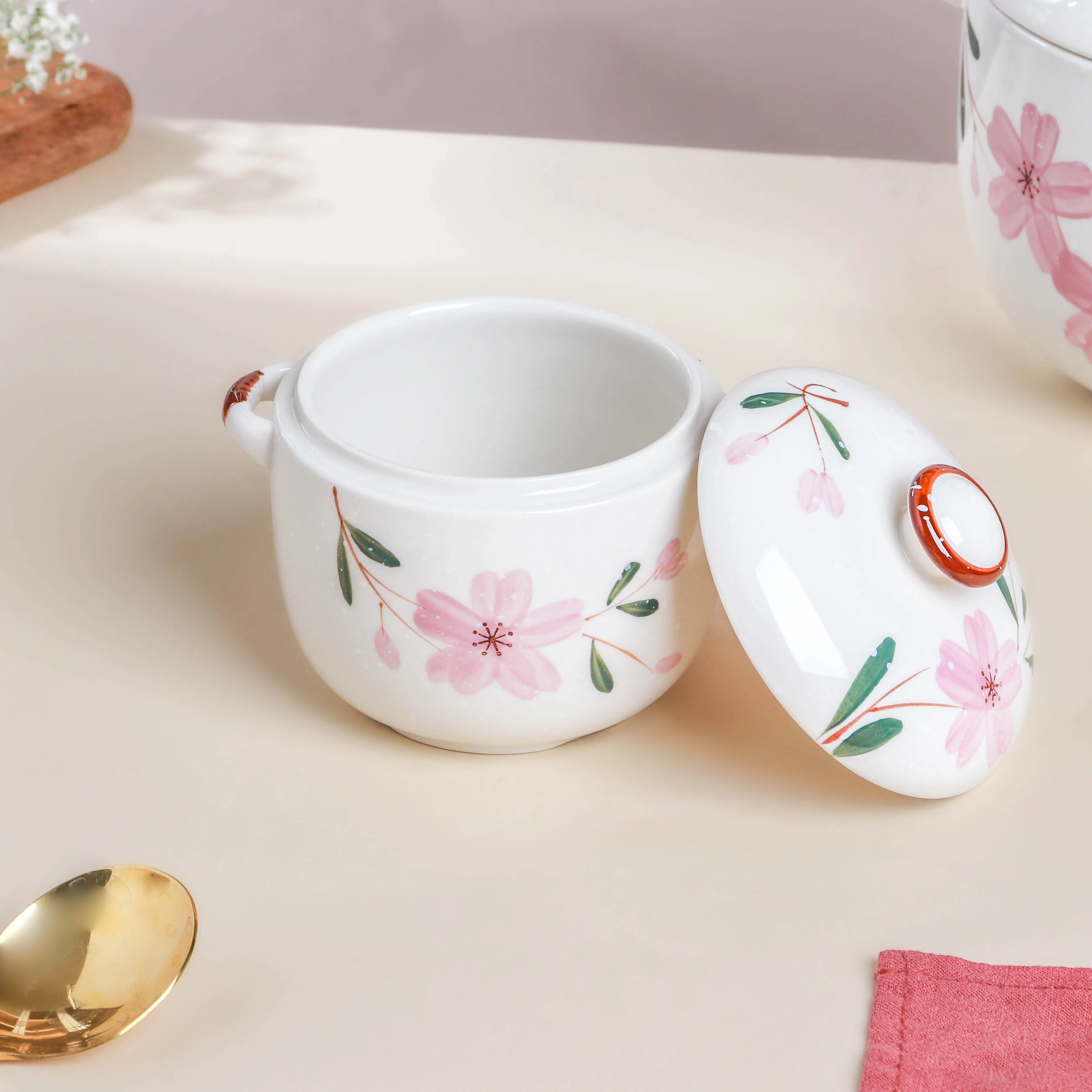Sakura White Soup Pot Small - Image 4