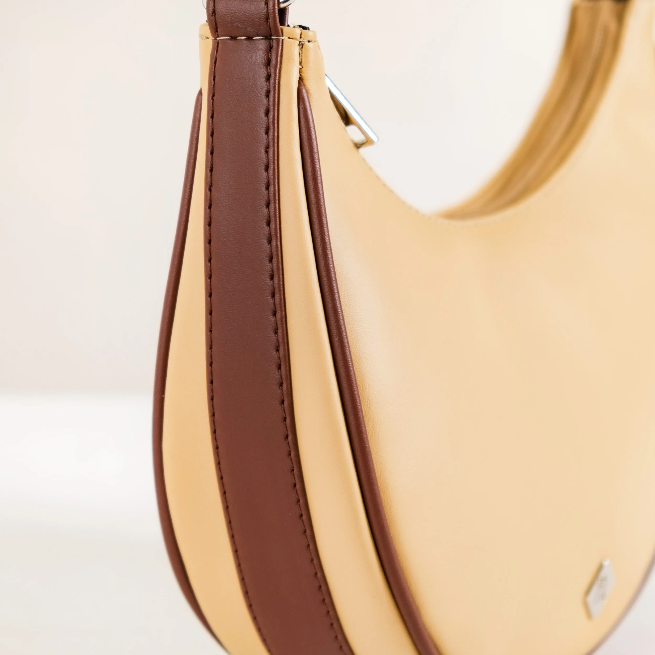 Sandy Beige Half Moon Shoulder Bag - Image 7