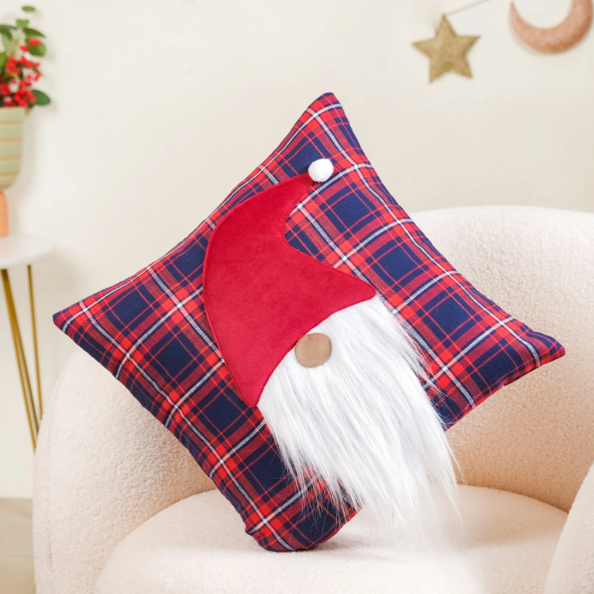 Santa Claus Decorative Christmas Cushion Cover 16x16 Inch - Image 2