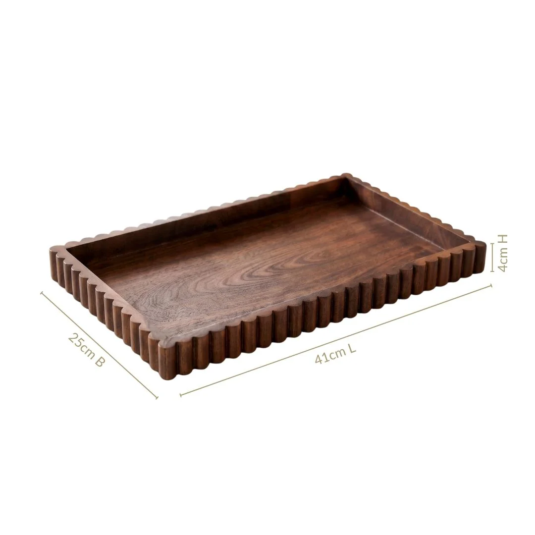 Scallop Rim Nero Platter Rectangle 41x25cm - Image 5