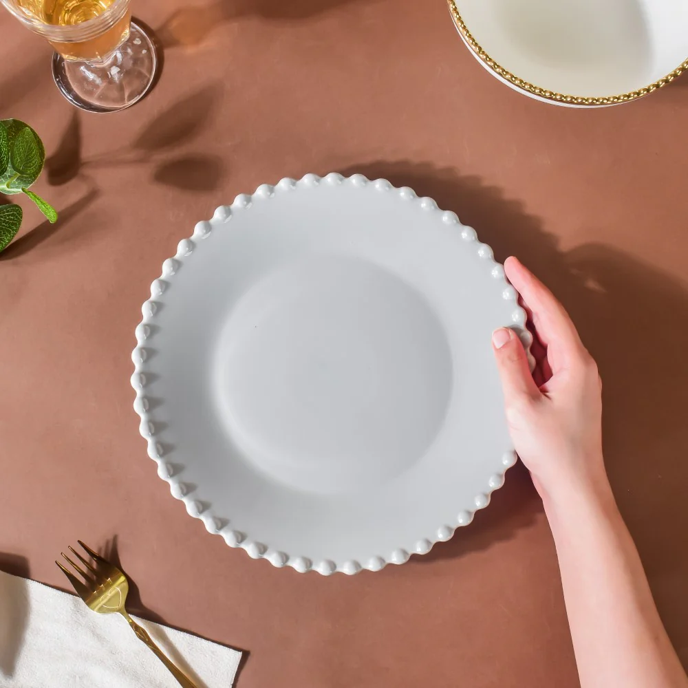 Scalloped Dinner Plate Grey 10 Inch - Image 2