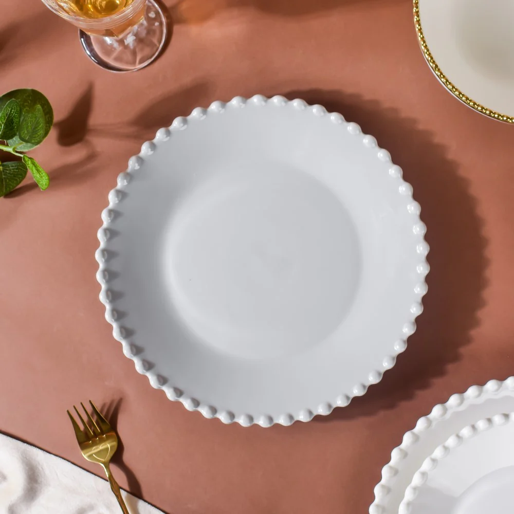 Scalloped Dinner Plate Grey 10 Inch - Image 4