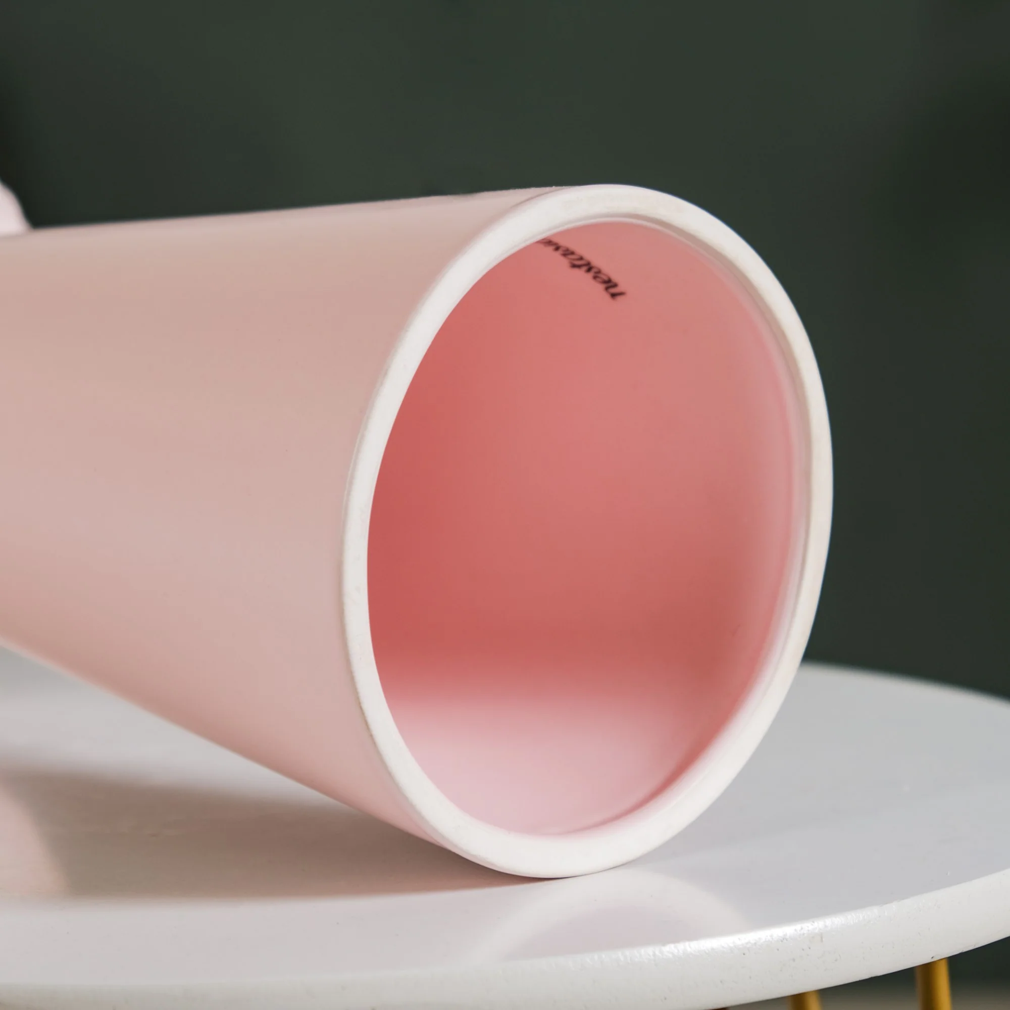 Scandi Pedestal Floor Vase Pink - Image 9