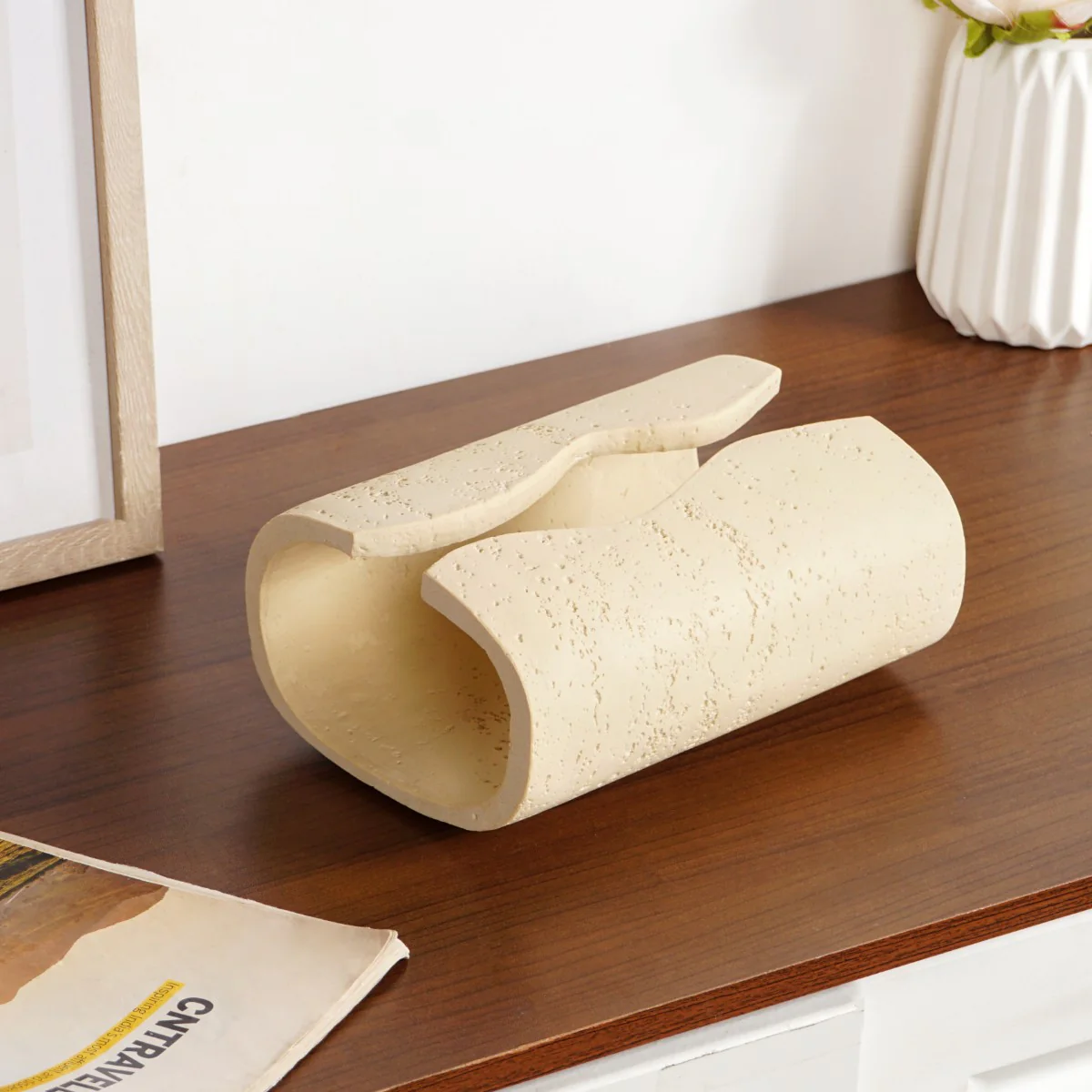 Sculpt Wave Tissue Holder Beige - Image 7