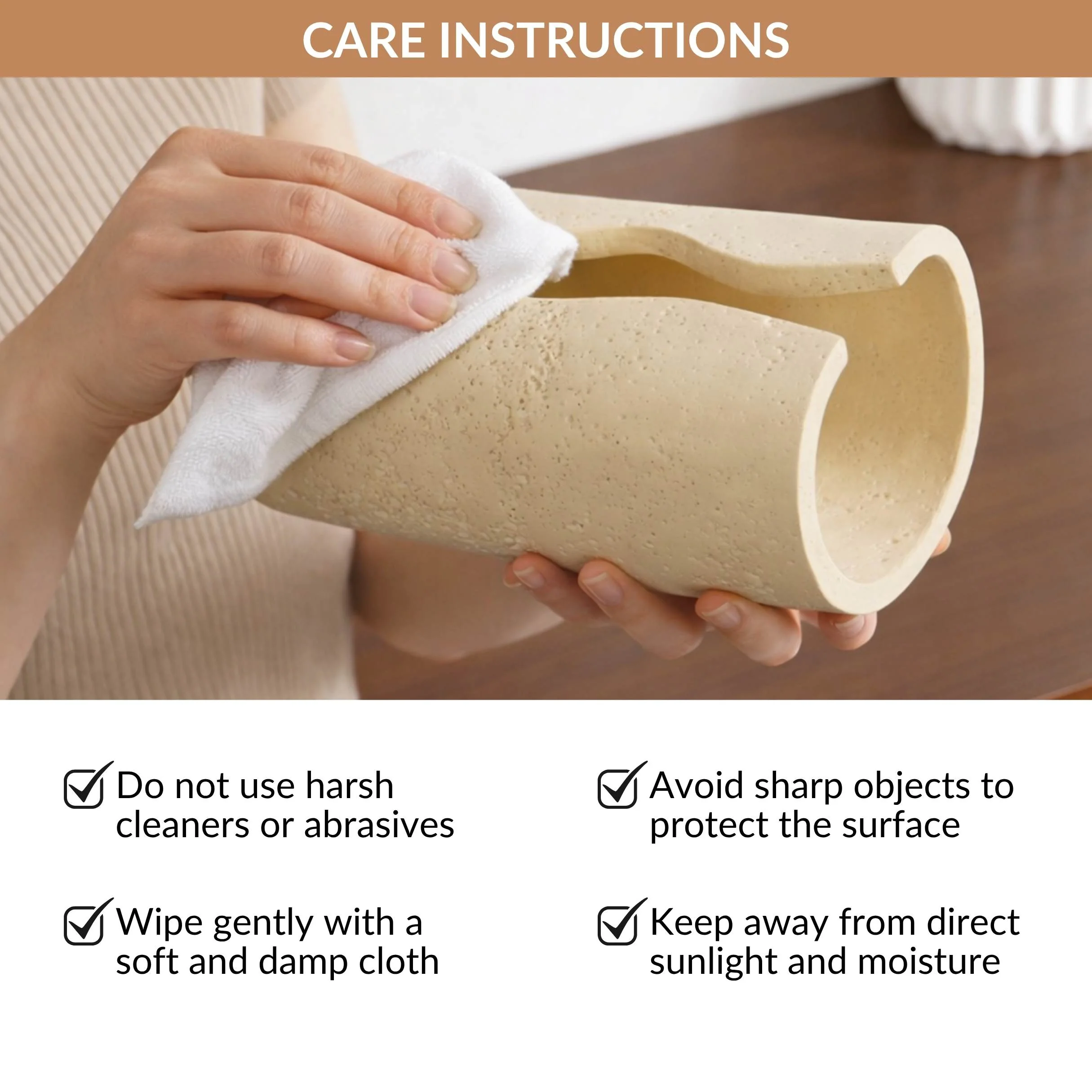 Sculpt Wave Tissue Holder Beige - Image 8