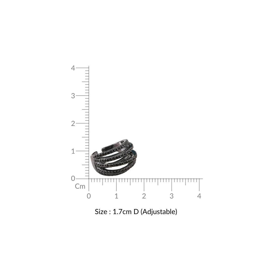 Sculpted Layers Oxidised Silver Ring - Image 3