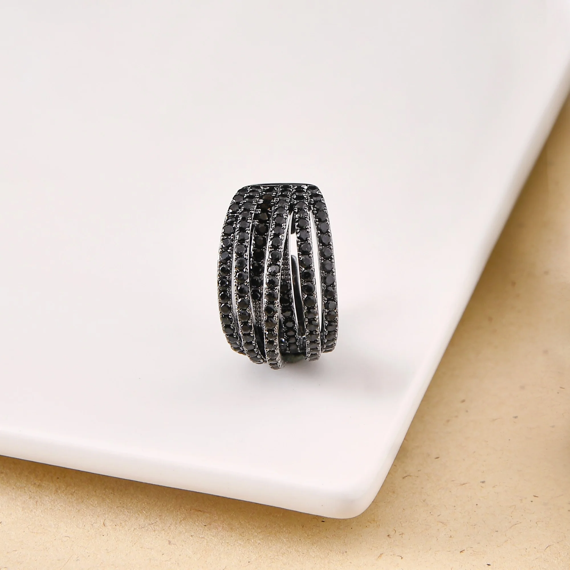 Sculpted Layers Oxidised Silver Ring - Image 6