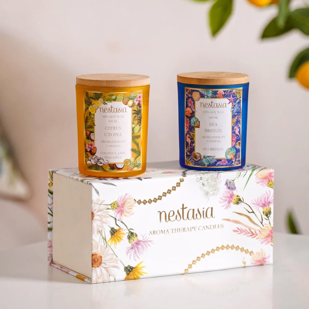 Sea Breeze & Citrus Wonder Fragrant Candles Set Of 2 - Image 9