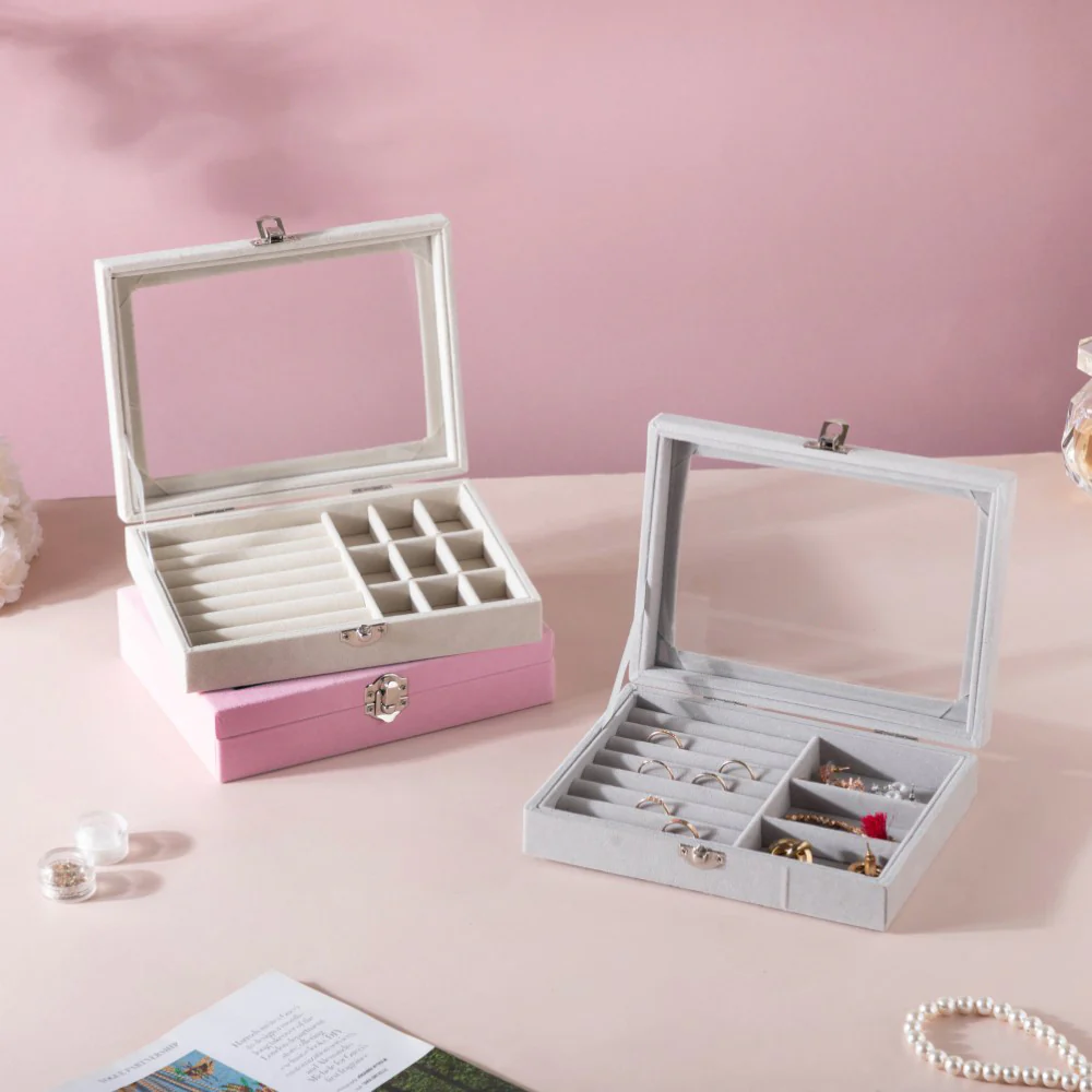 Sectioned Jewellery Box Pink - Image 11