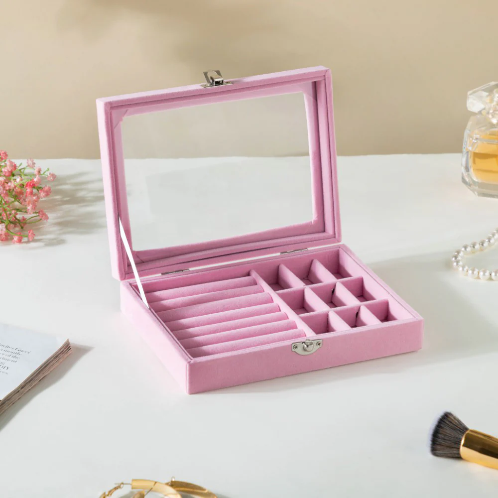 Sectioned Jewellery Box Pink - Image 5