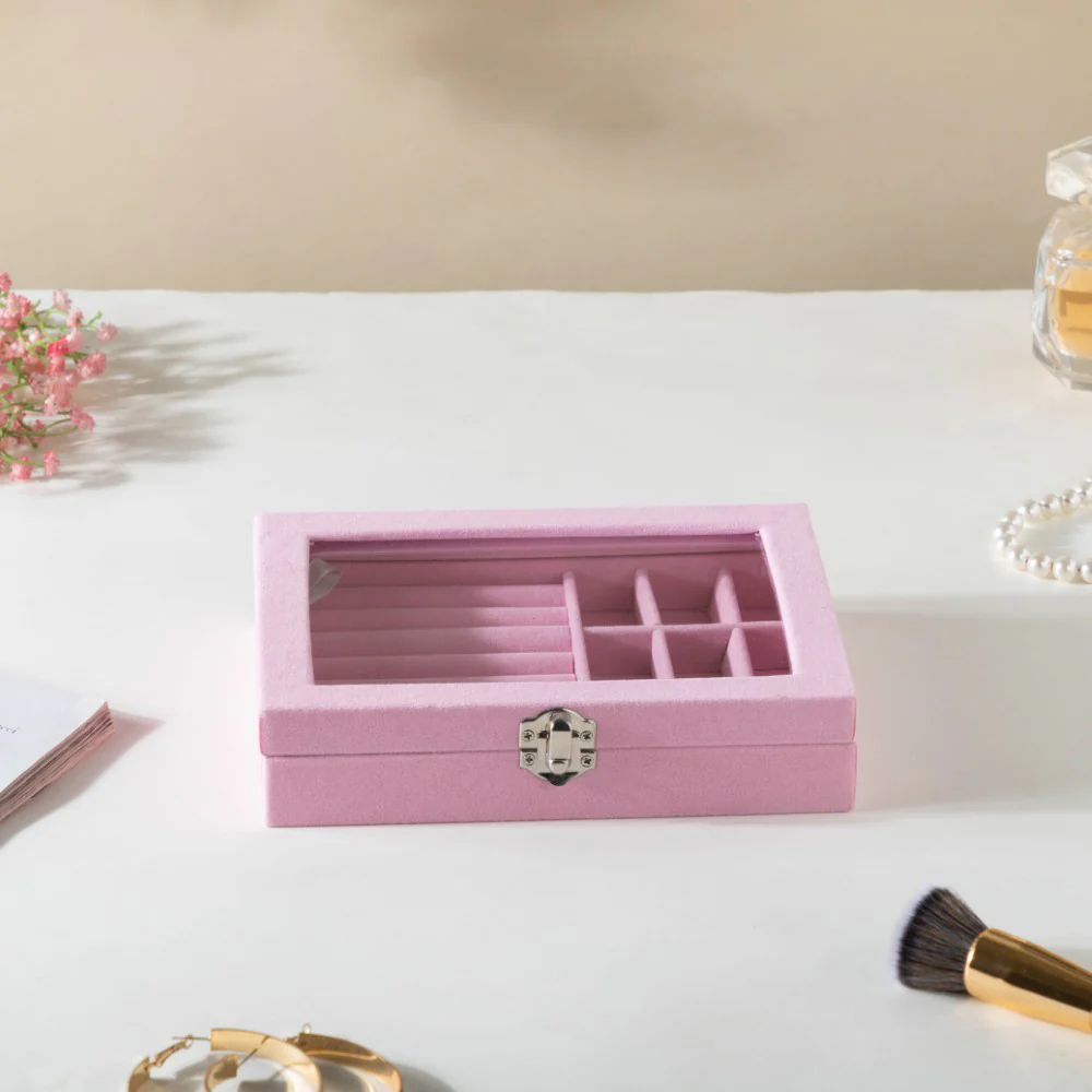 Sectioned Jewellery Box Pink - Image 8