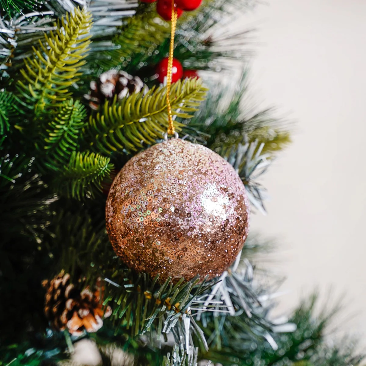 Sequin Baubles For Christmas Tree Decoration Set of 2 - Image 4