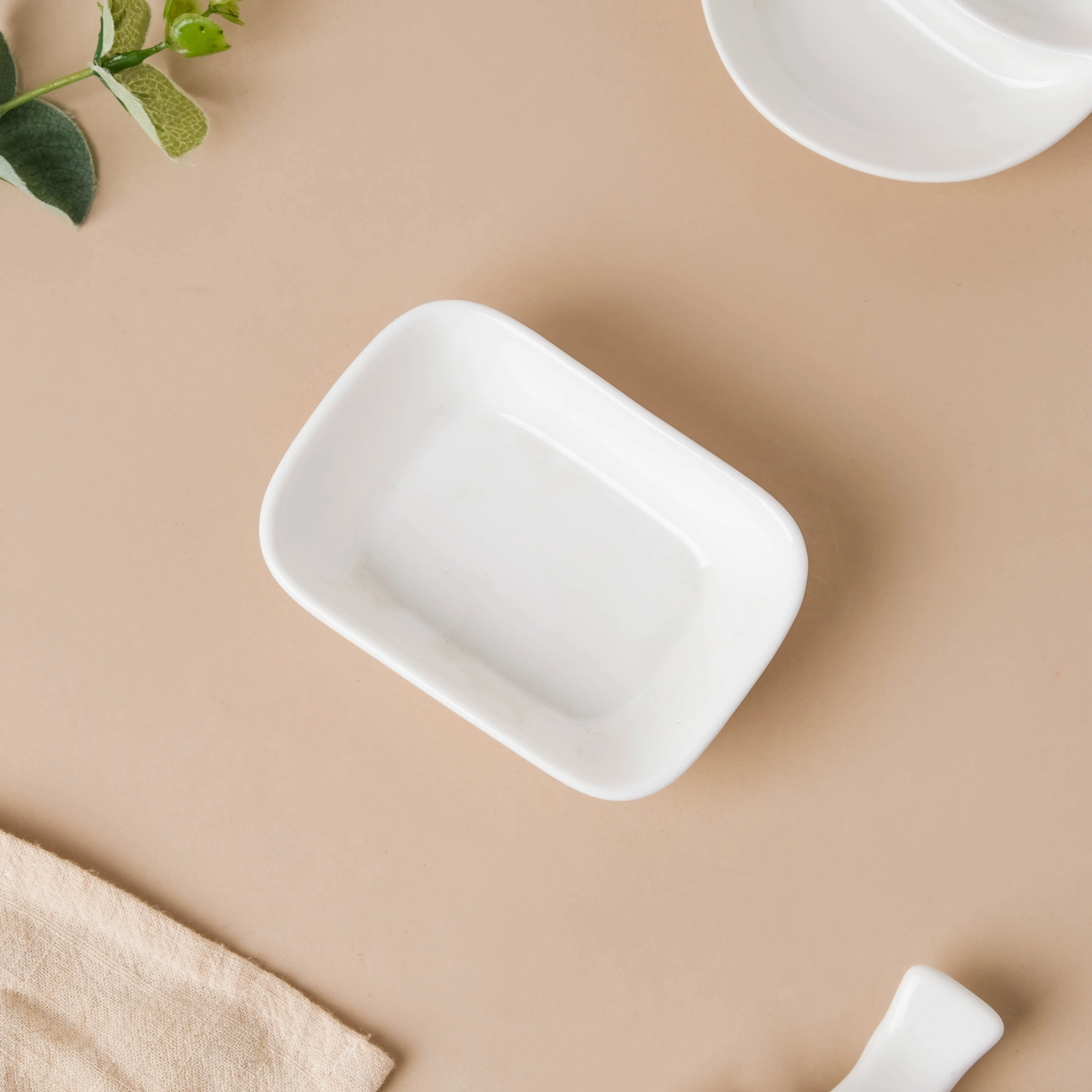 Serena Lily White Ceramic Dessert Plate - Image 4