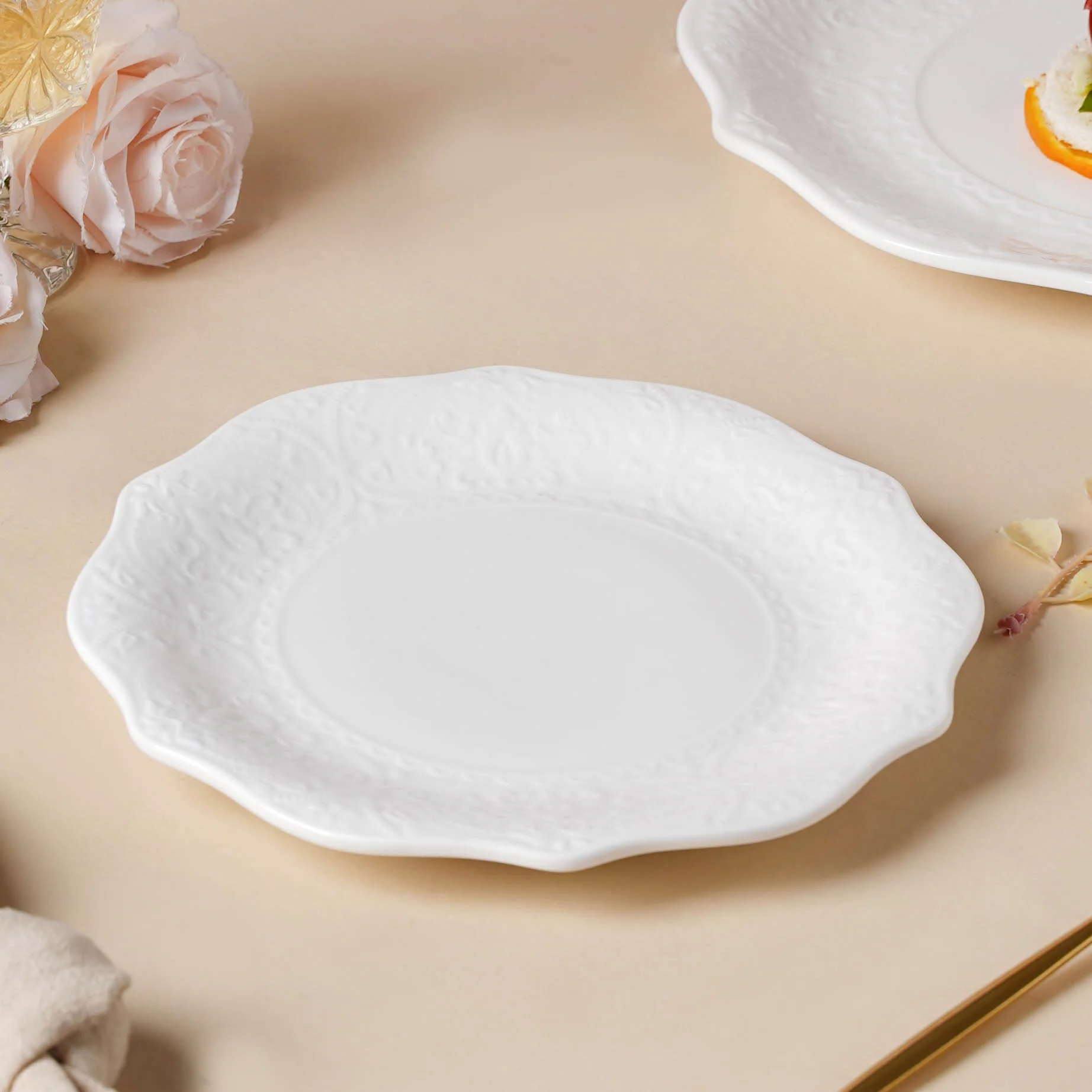 Serena Pearly White Snack Plate 8.5 Inch - Image 2