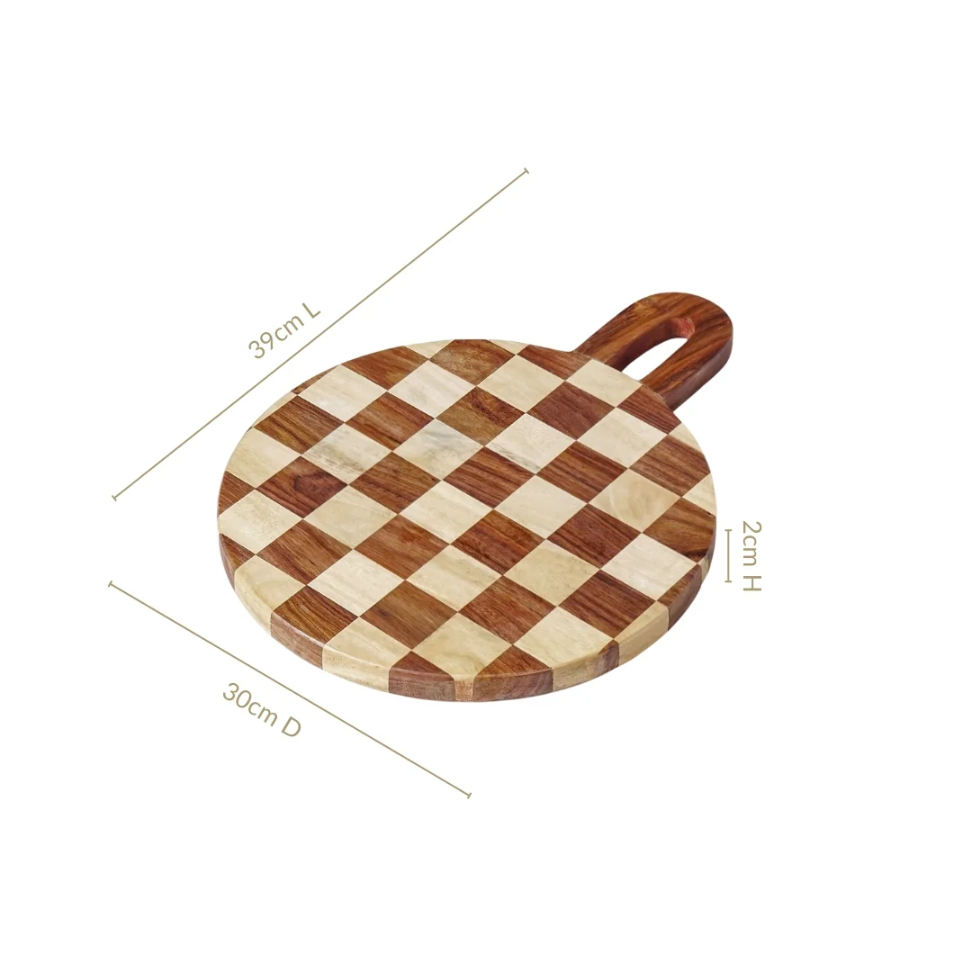Serve And Slice Atelier Round Checkered Cheese Platter 30cm - Image 4