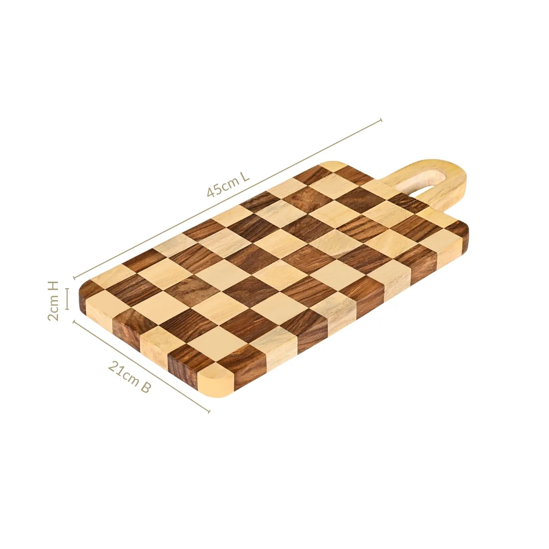 Serve And Slice Rectangle Checkered Atelier Board 45x21cm - Image 4