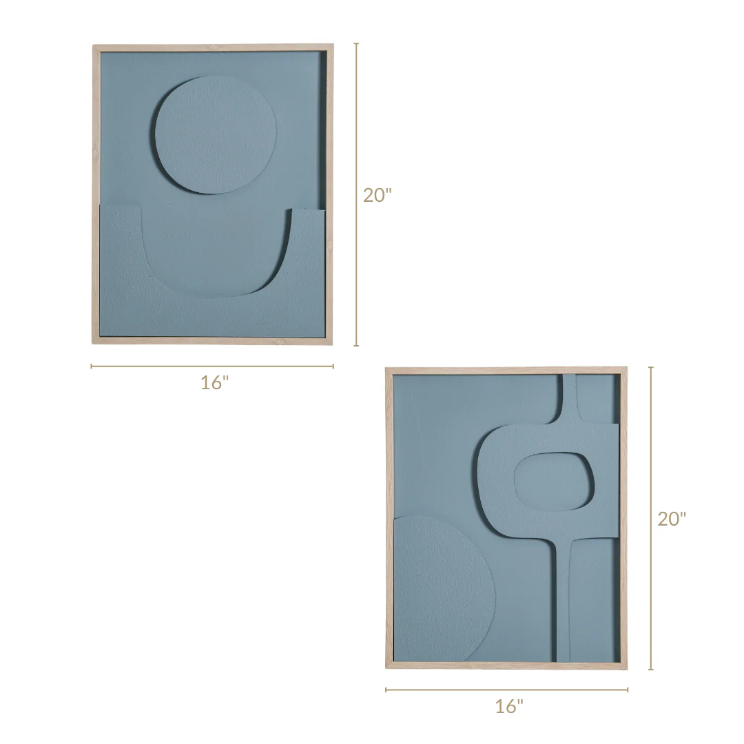 Set Of 2 3D Relief Wall Art With Frame 20x16 Inch - Image 6
