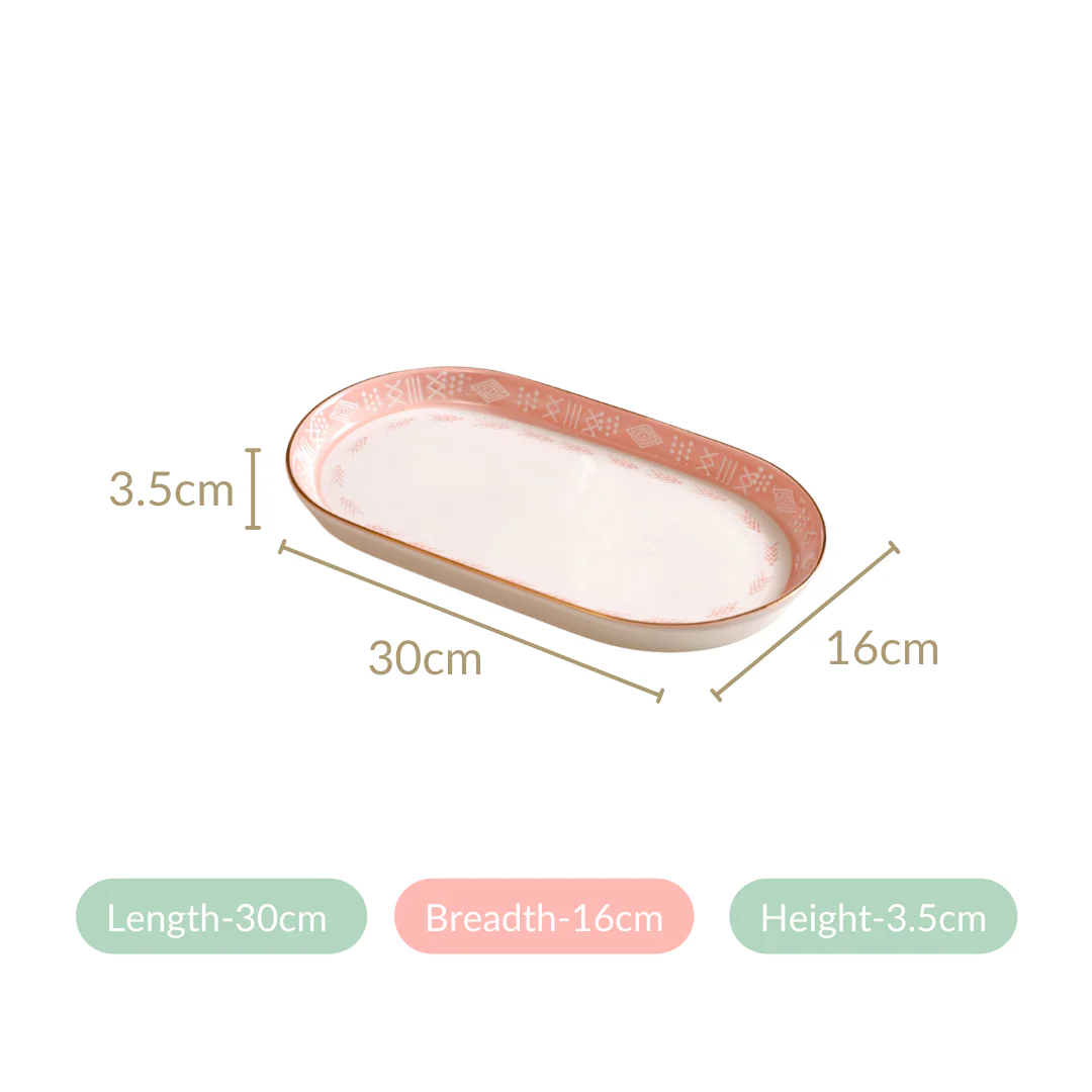 Set Of 2 Azo Pink Serving Platters 12 Inch - Image 5