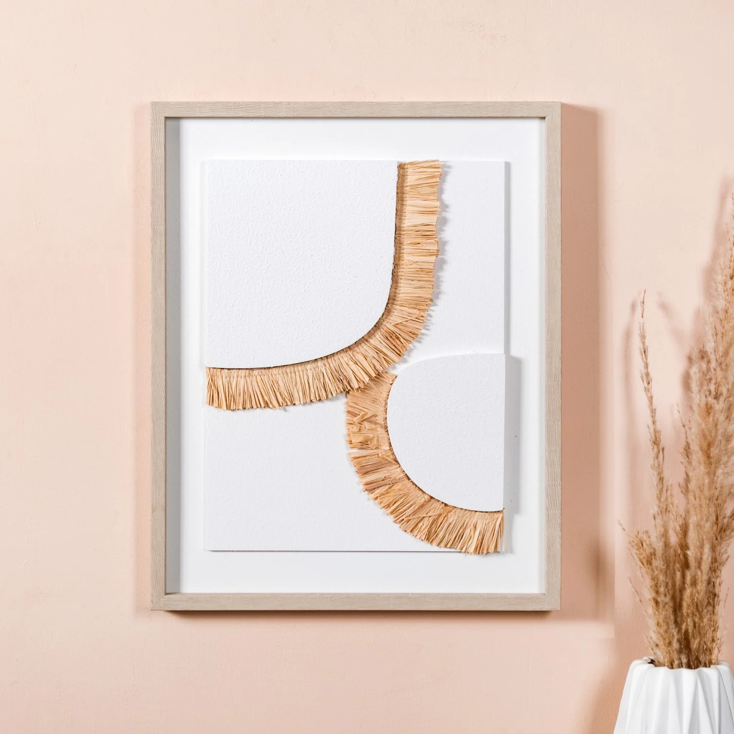 Set Of 2 Bohemian Straw Wall Art 20x16 Inch - Image 4
