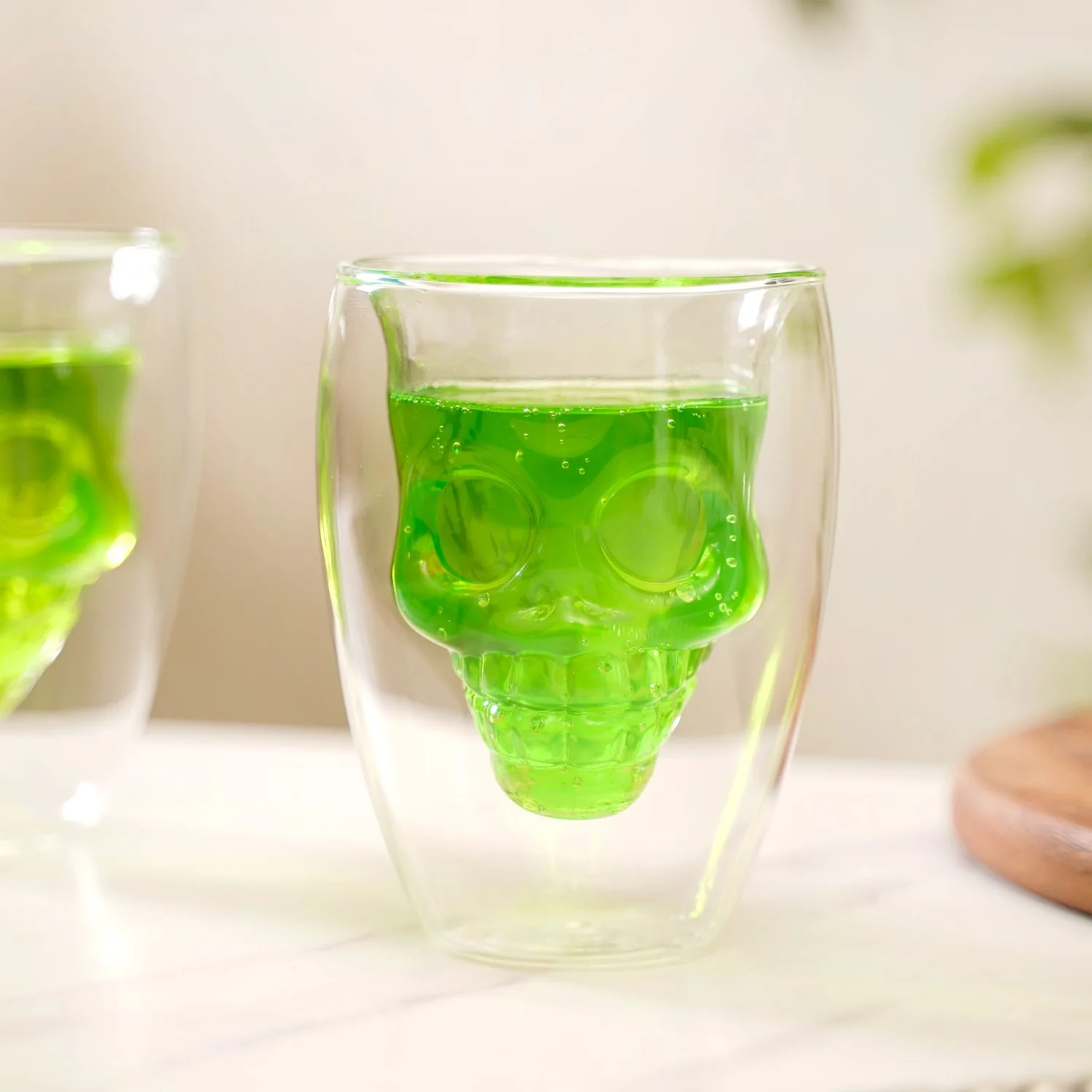 Set Of 2 Glass Skull Double Wall Tumblers 250ml - Image 6