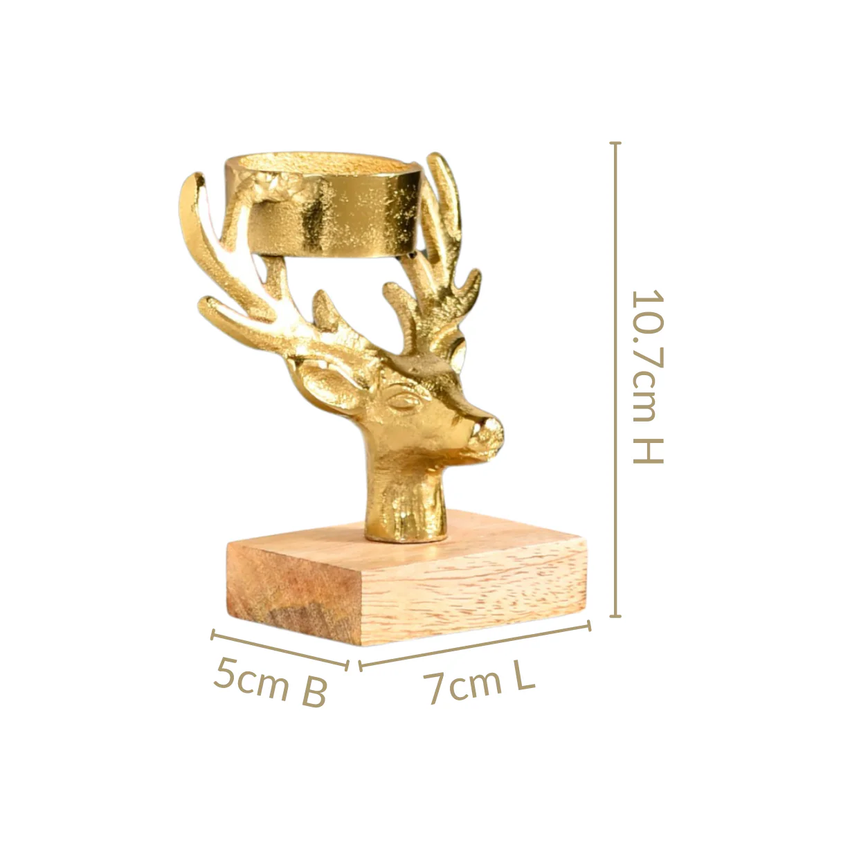 Set Of 2 Gold Stag Tea Light Candle Holder - Image 4