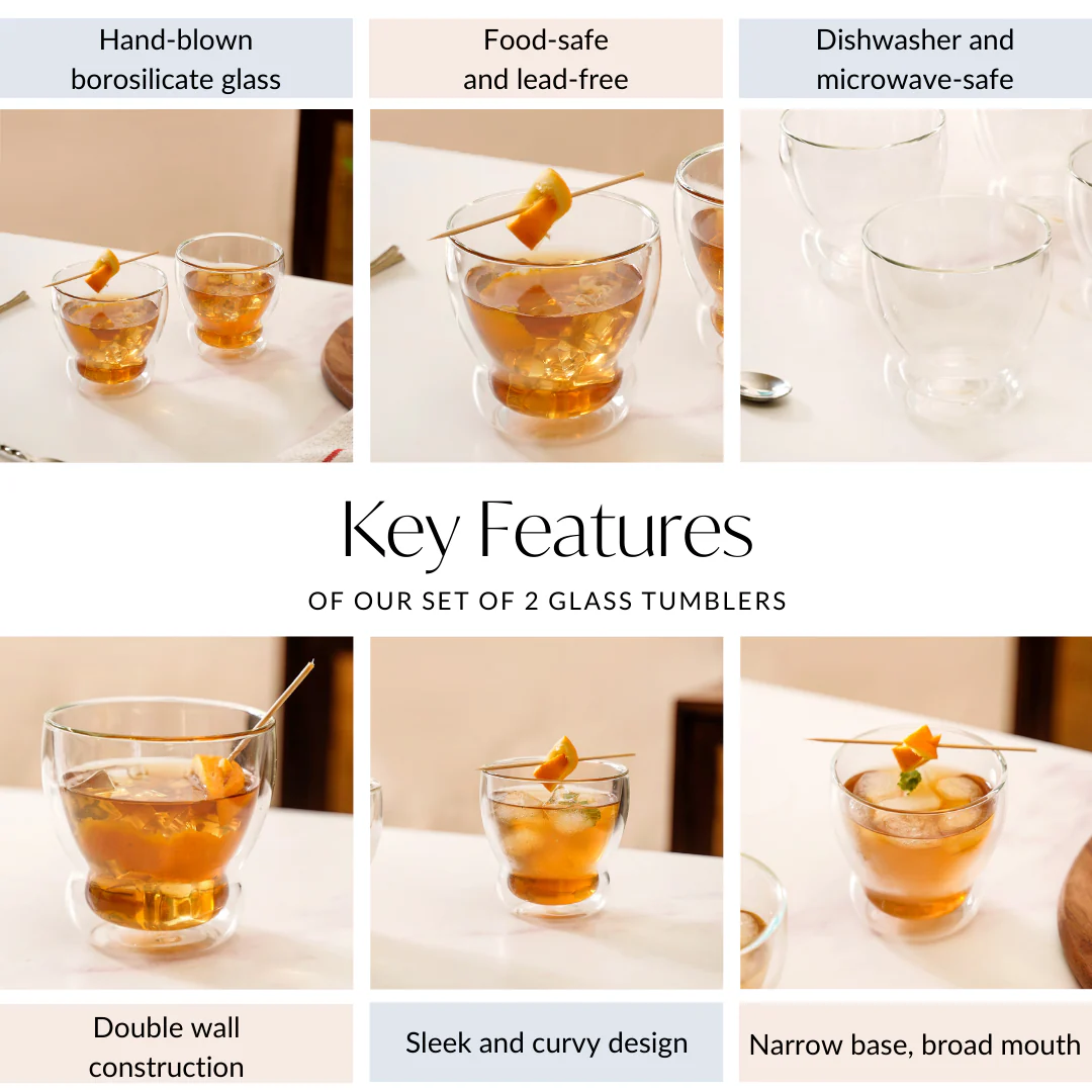 Set Of 2 Minimalist Chic Juice Glasses 325ml - Image 5