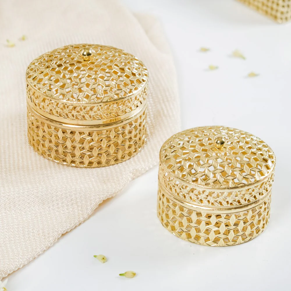 Set Of 2 Ornate Dry Fruit Box Gold - Image 17