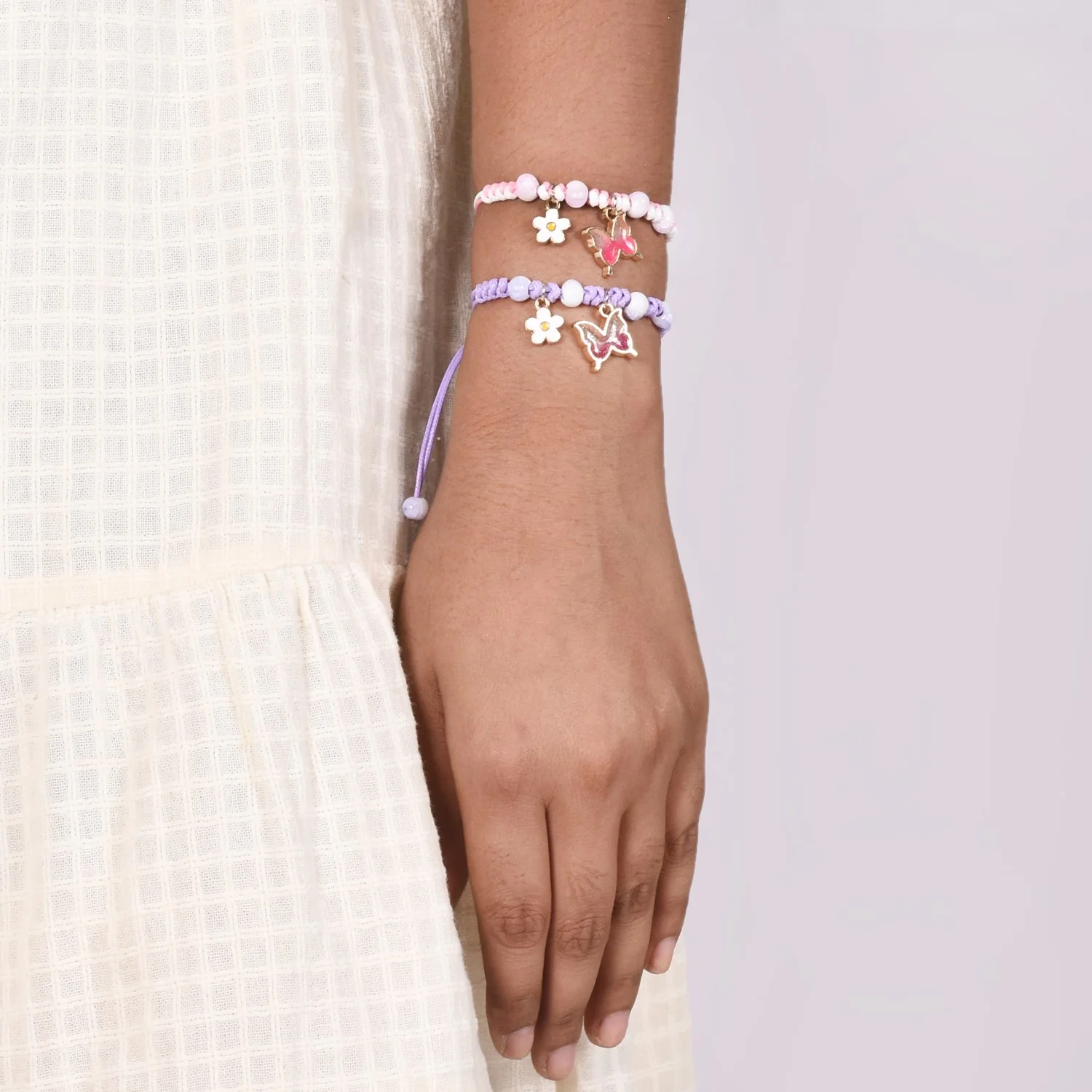 Set Of 2 Sparkle Butterfly Charm Bracelets For Women - Image 2