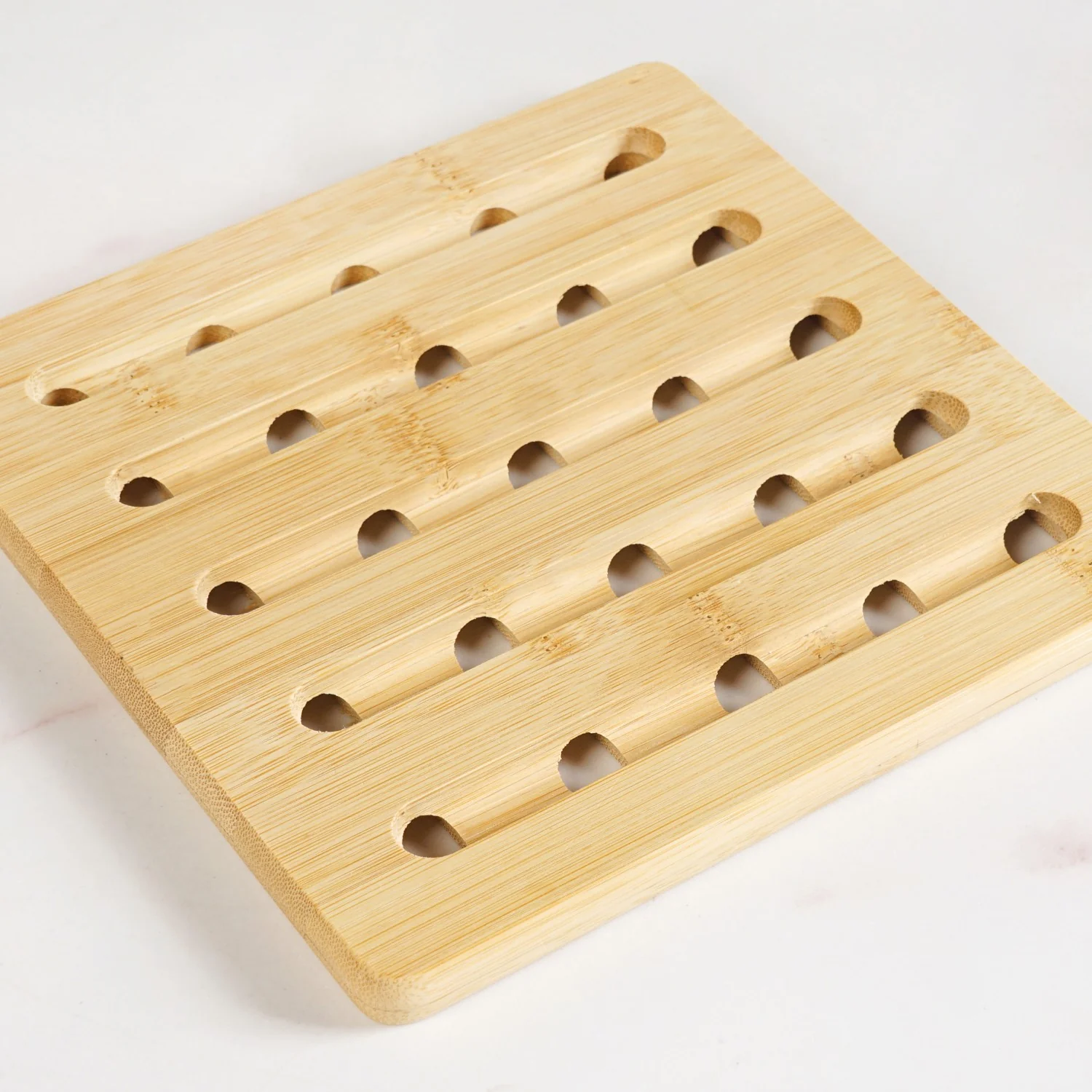 Set Of 3 Bamboo Wood Square Trivet - Image 6