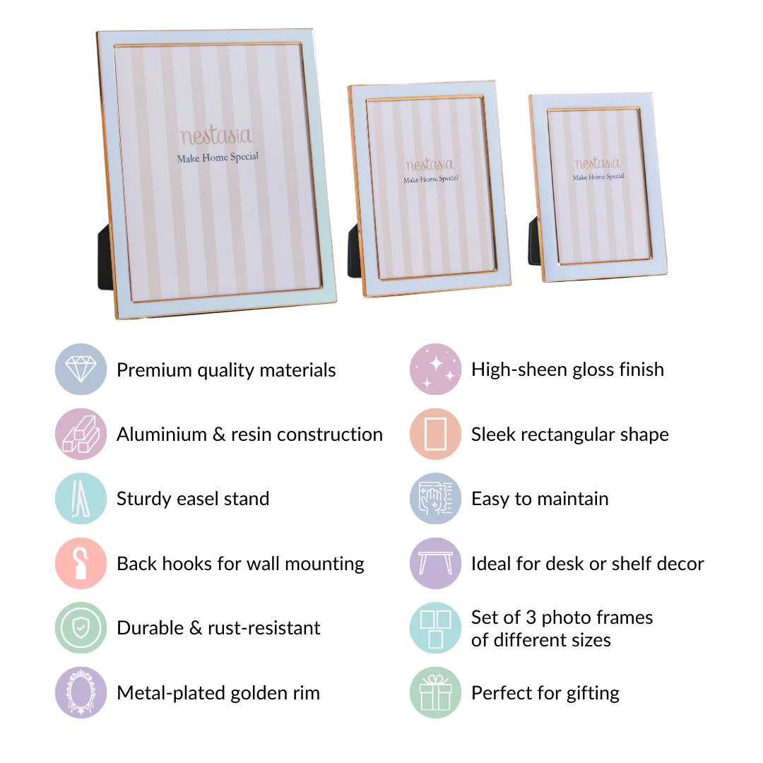 Set Of 3 Decorative Picture Frames Blue - Image 7